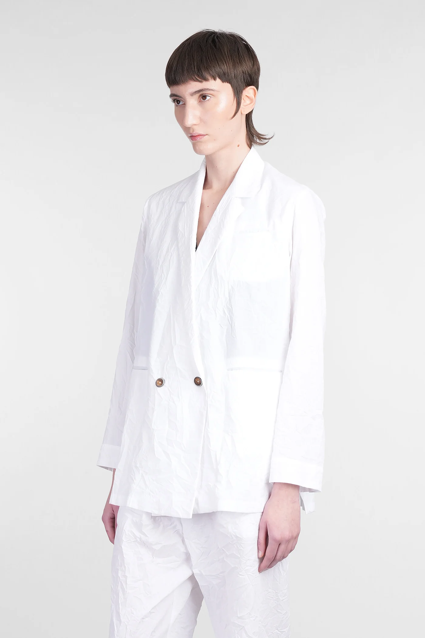 Jam Blazer in white cotton - Image 4