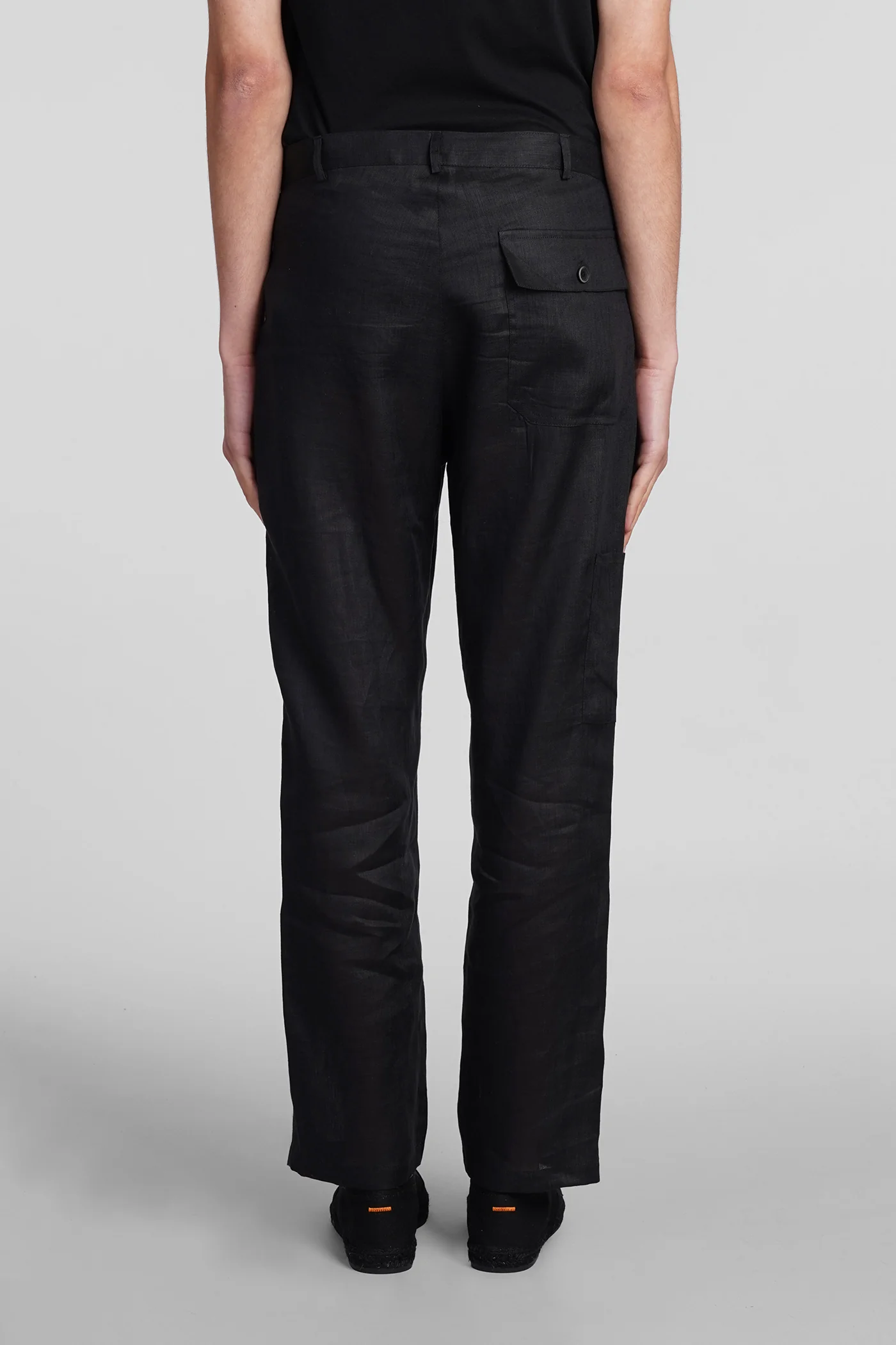 Paul py Pants in black linen - Image 3