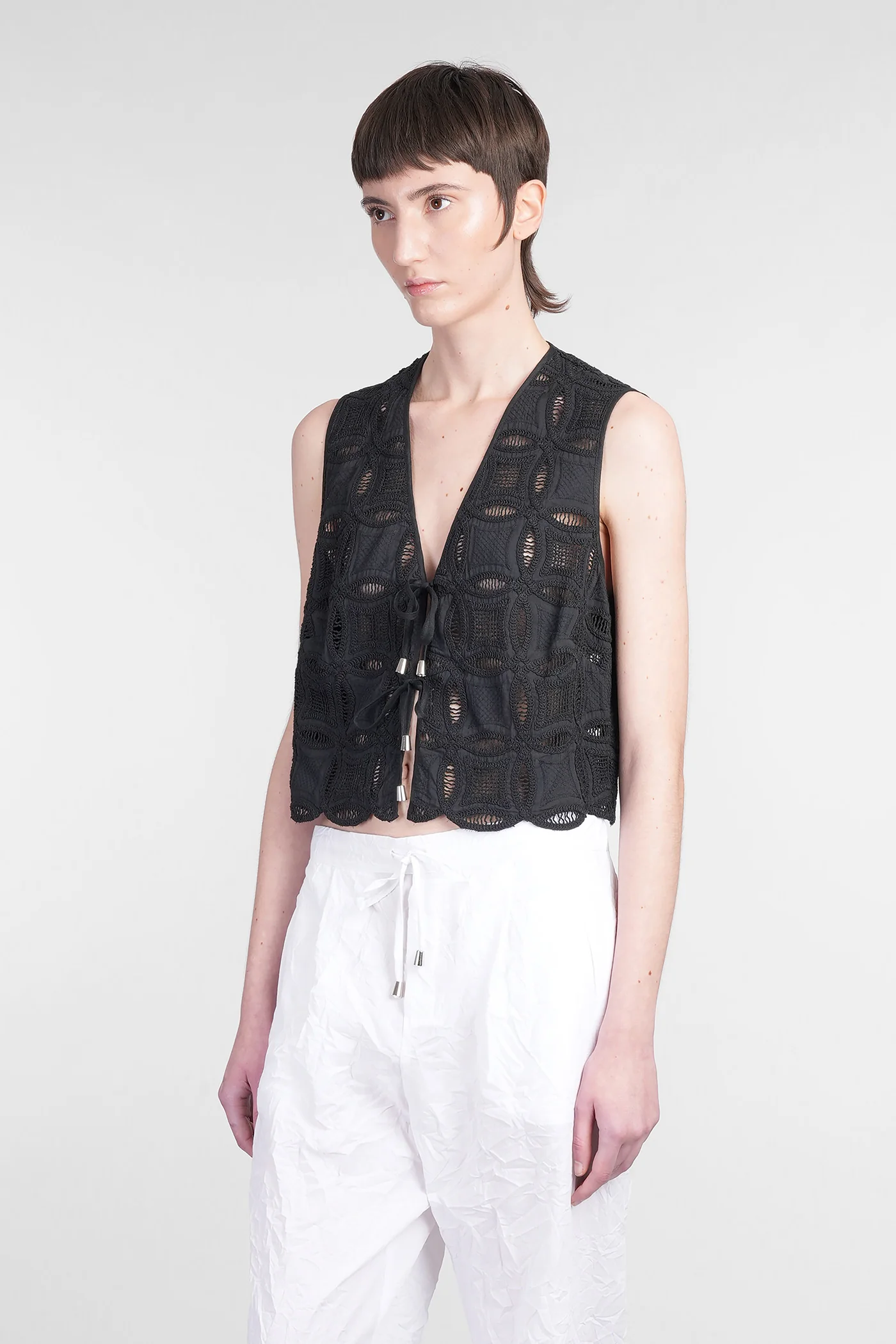Vivi Vest in black cotton - Image 4