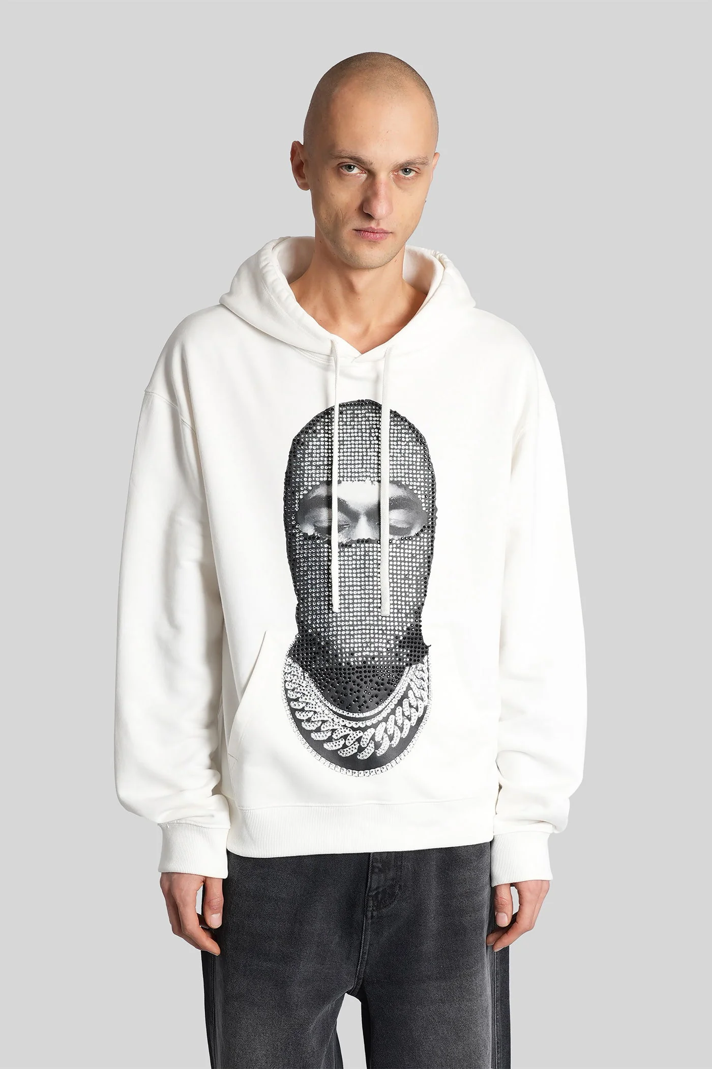 Sweatshirt in white cotton