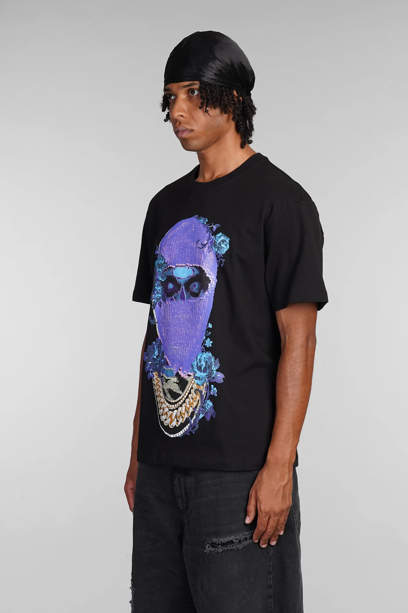 T-Shirt in black cotton - Image 4