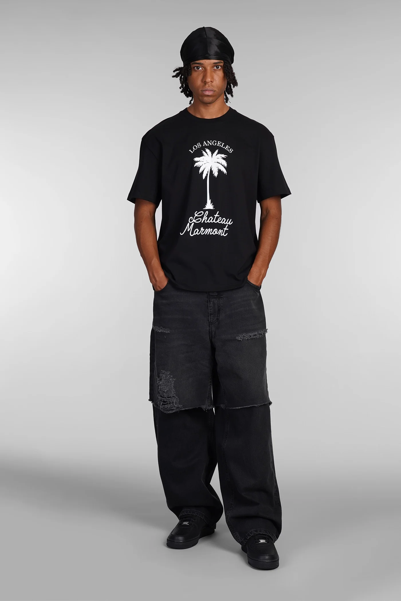 T-Shirt in black cotton - Image 2
