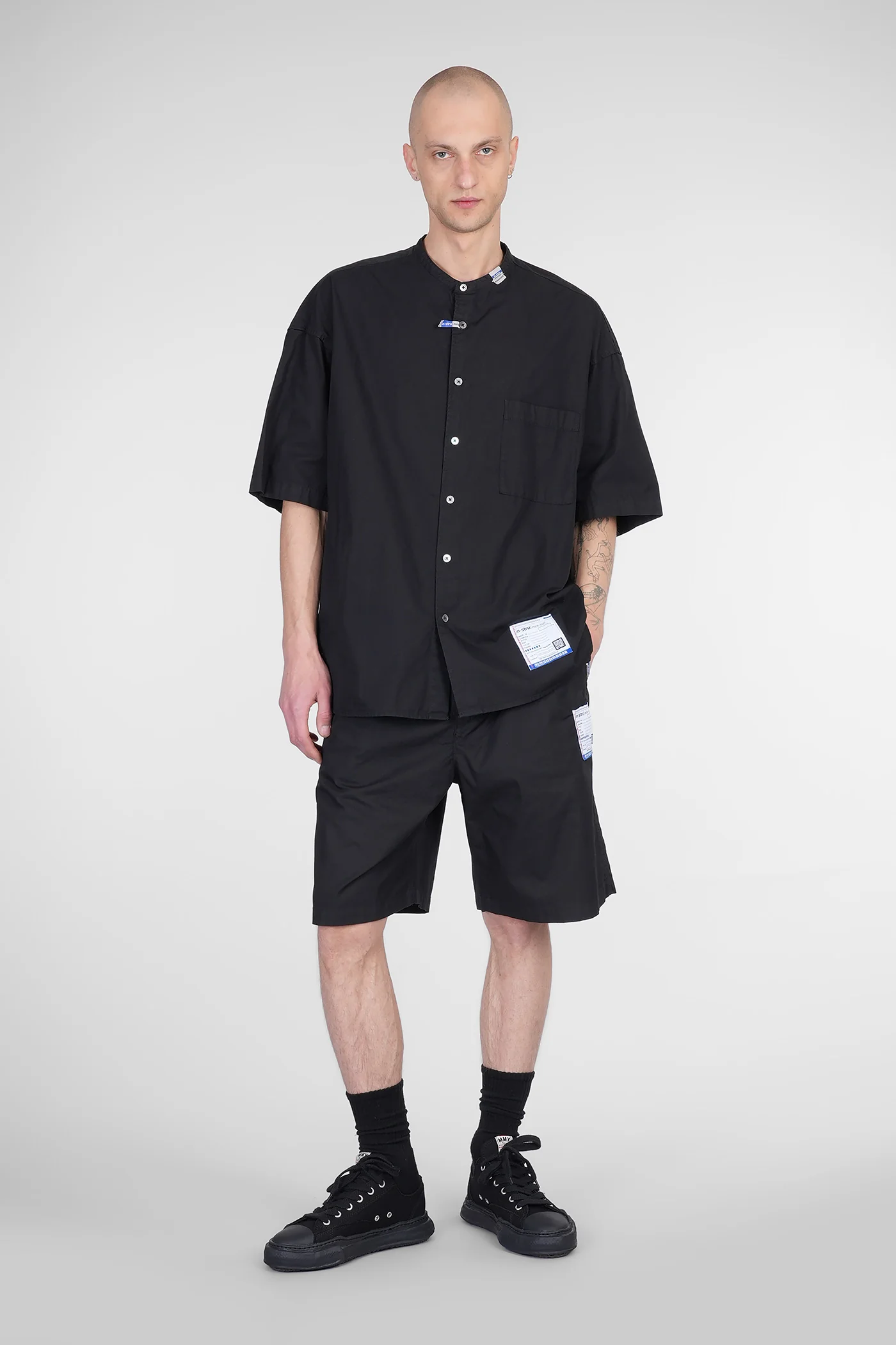 Shorts in black cotton - Image 2