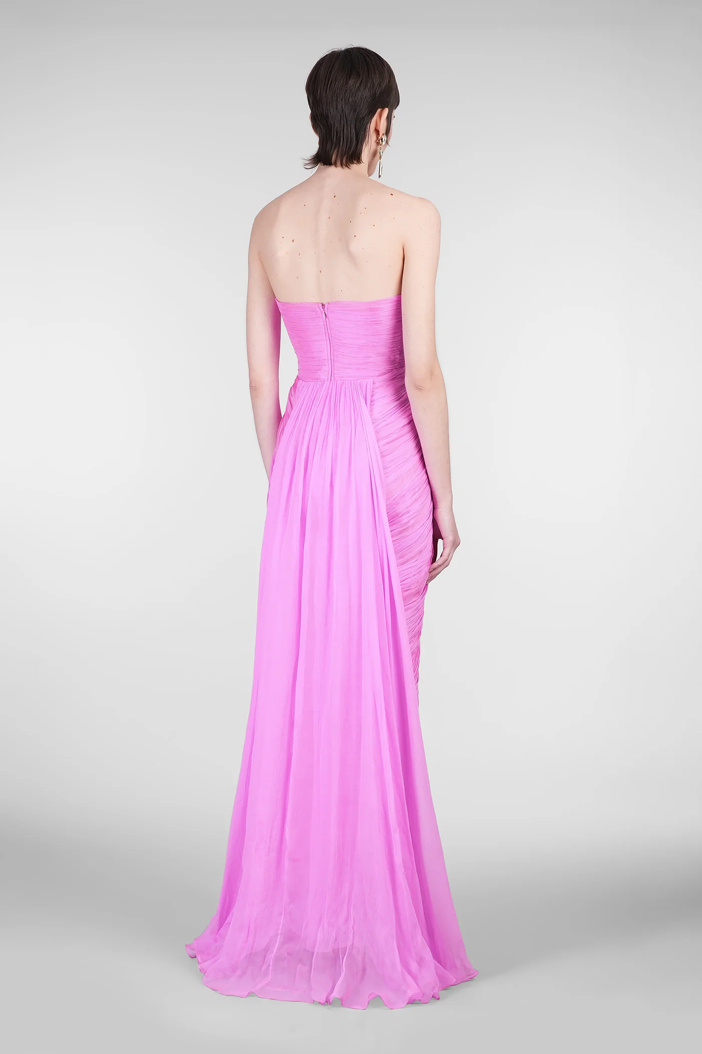 Lia Long dress in rose-pink silk - Image 3