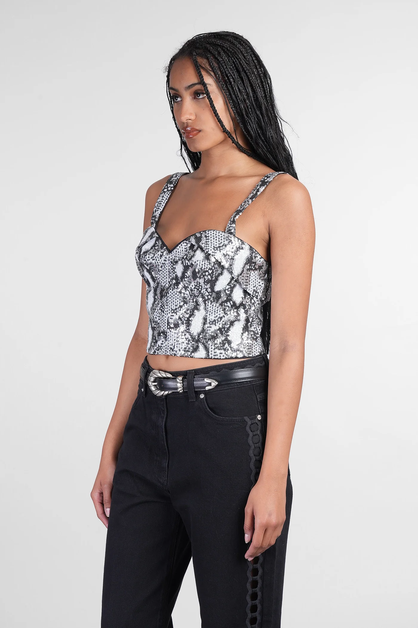 Alissia Topwear in silver polyester - Image 4
