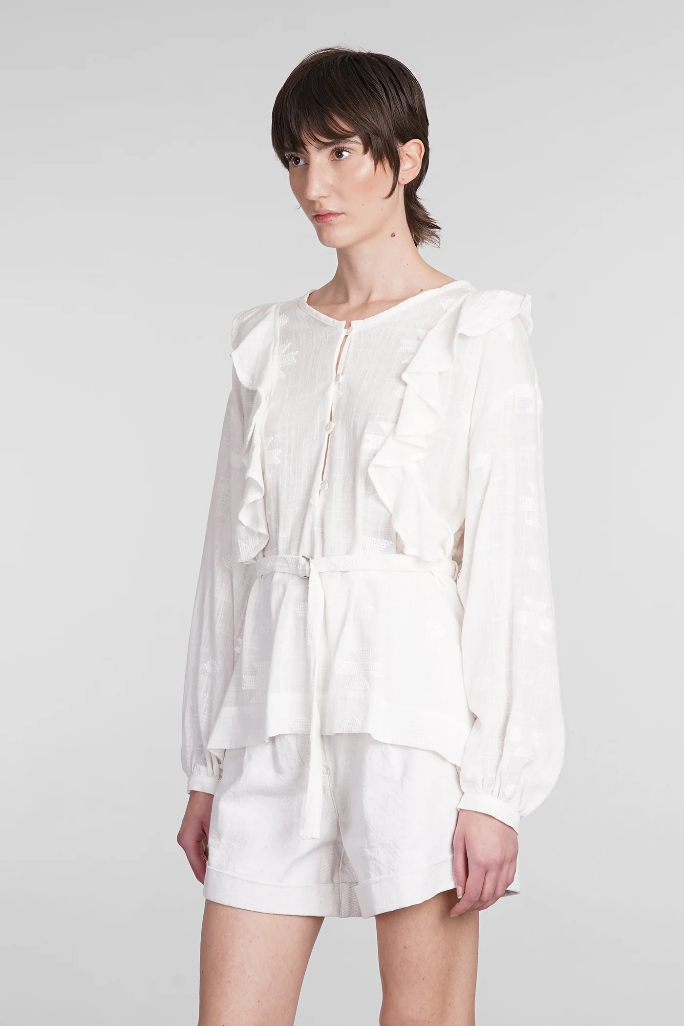 Arlize Blouse in white cotton - Image 4