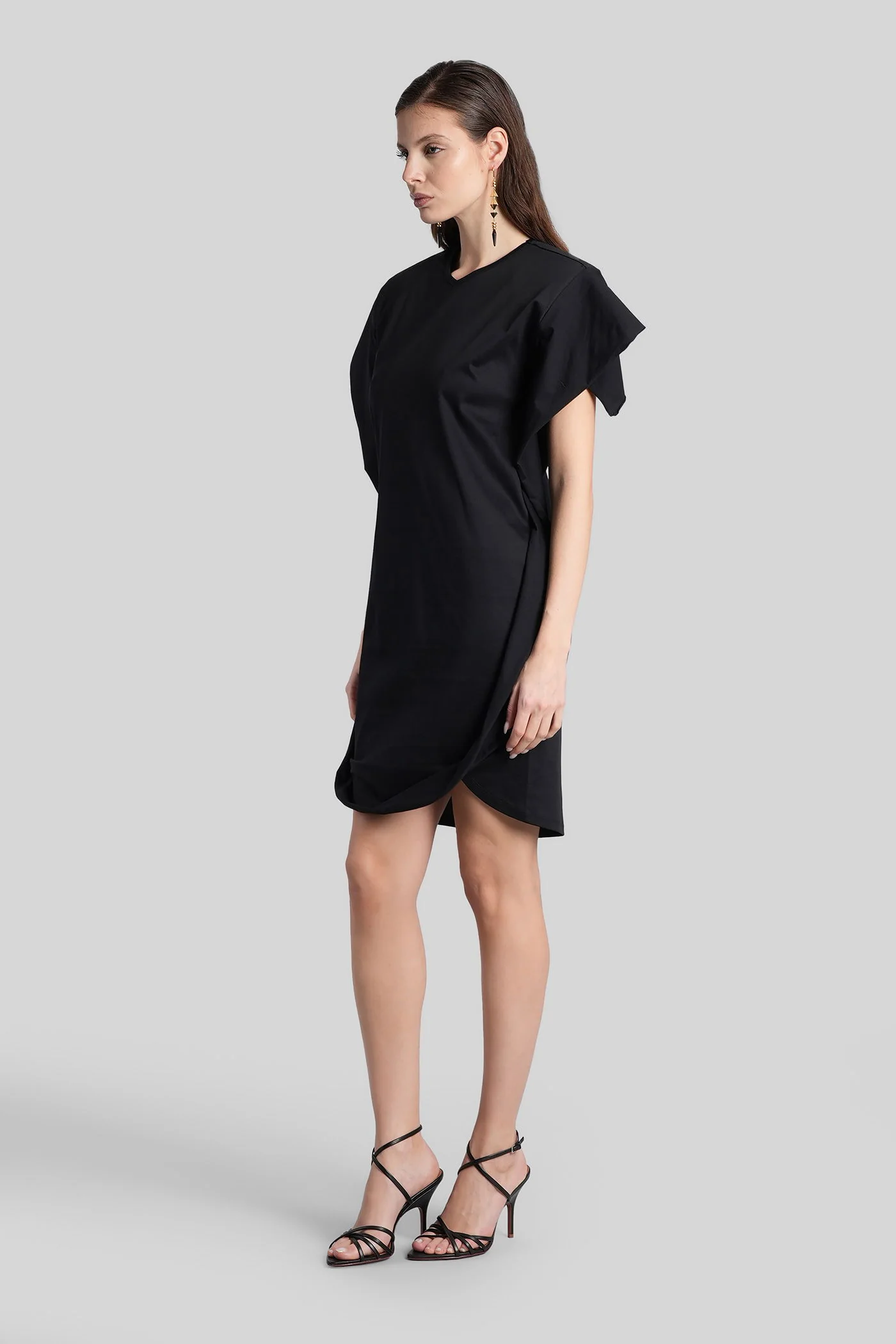 Aslan Mini dress in black cotton - Image 4
