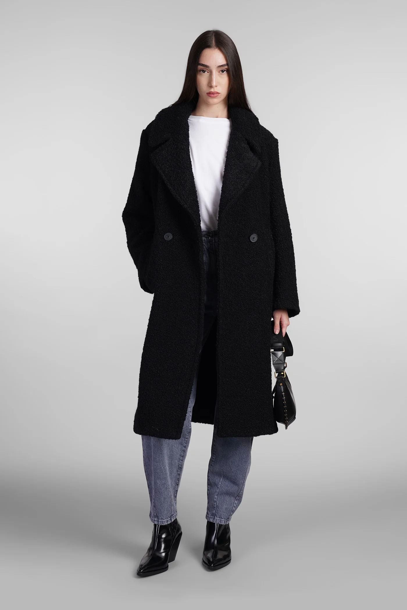 Azelia Coat in black wool - Image 2