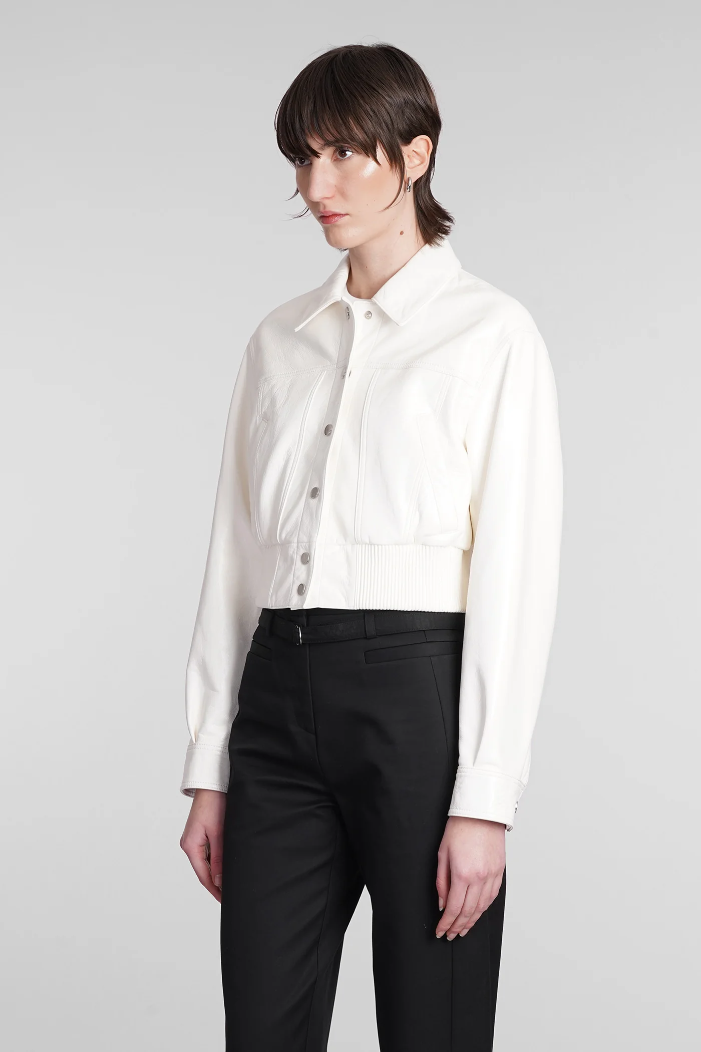 Bulut Leather jacket in white leather - Image 4