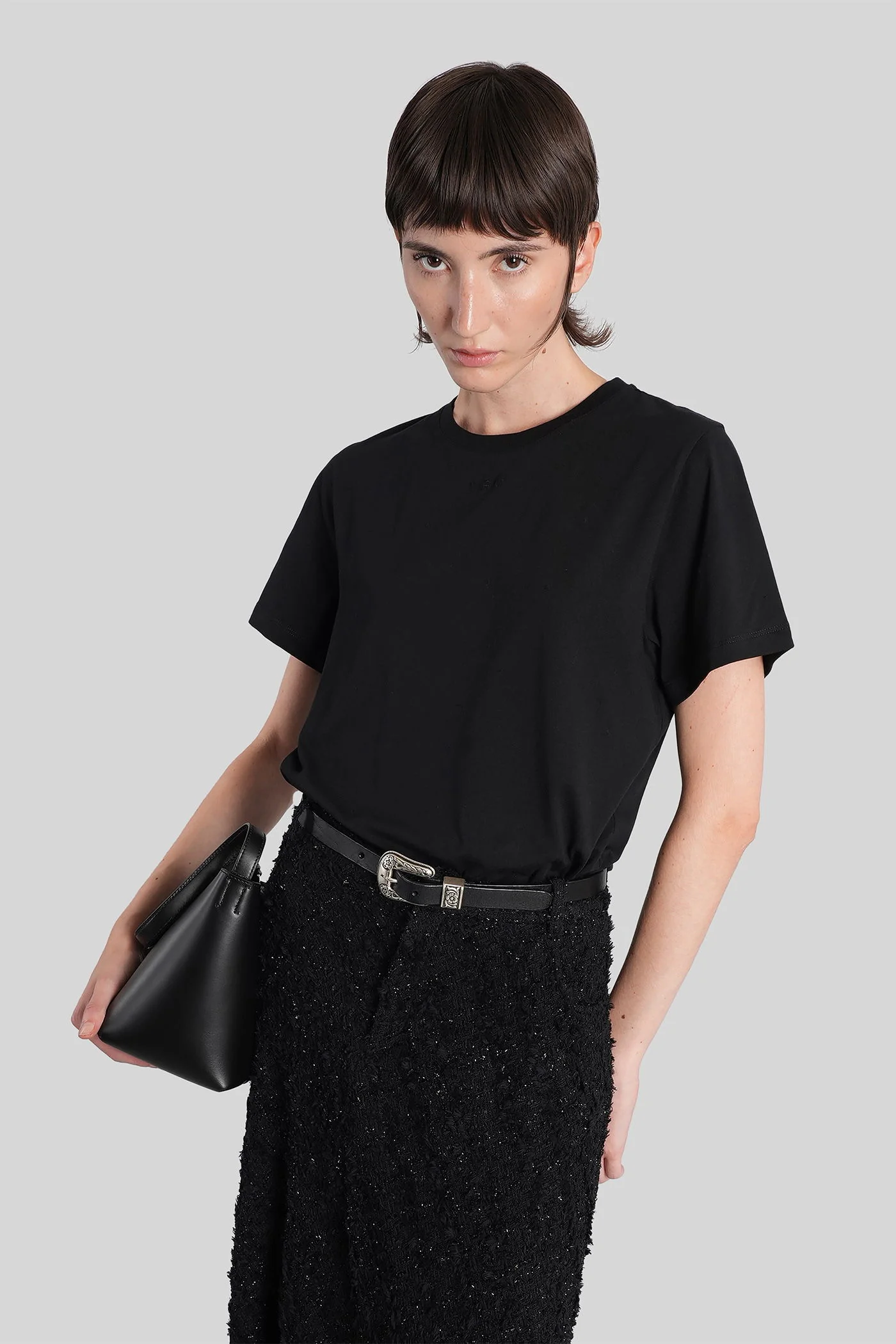 Candida T-Shirt in black cotton - Image 2