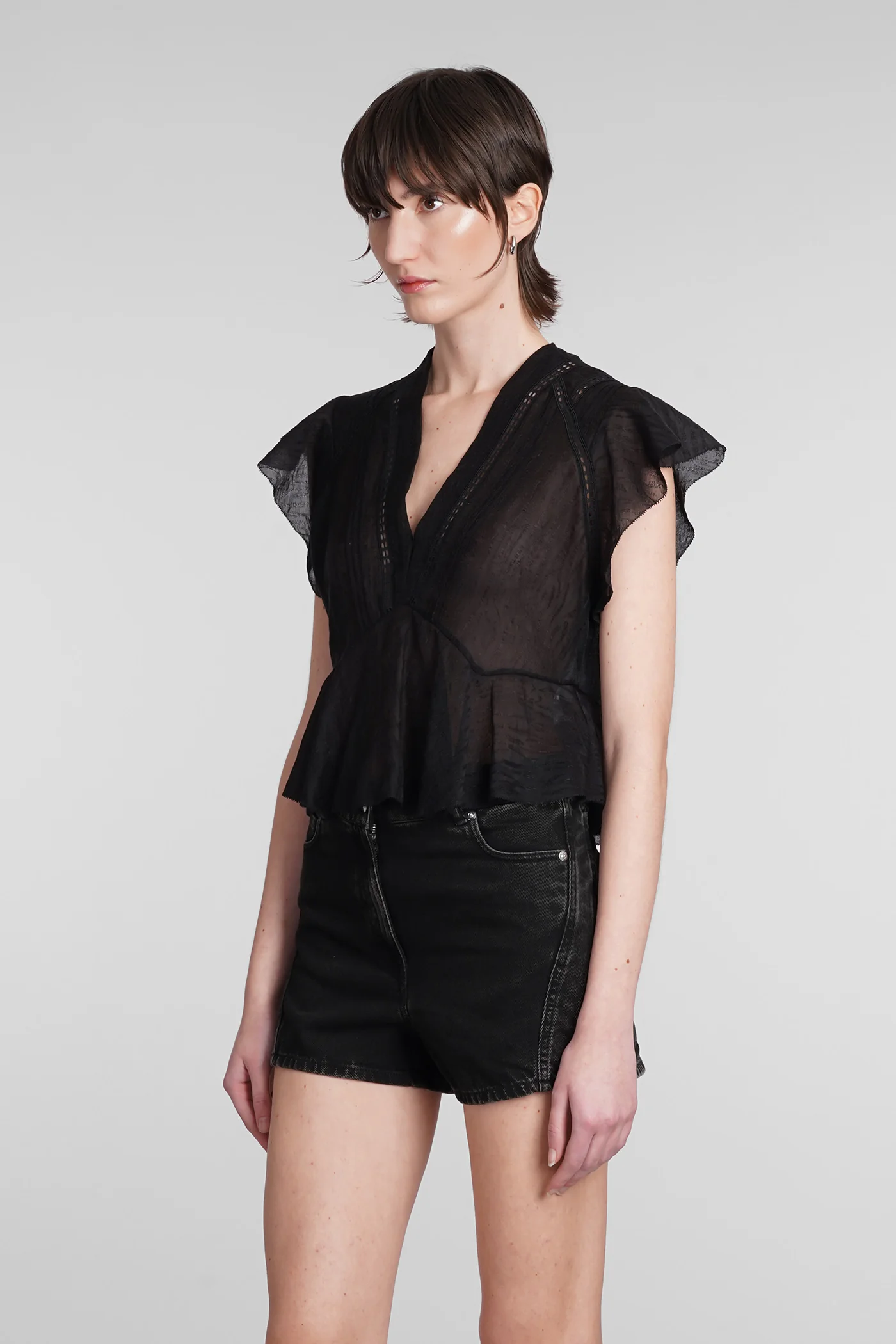 Dalila Topwear in black wool and polyester - Image 4