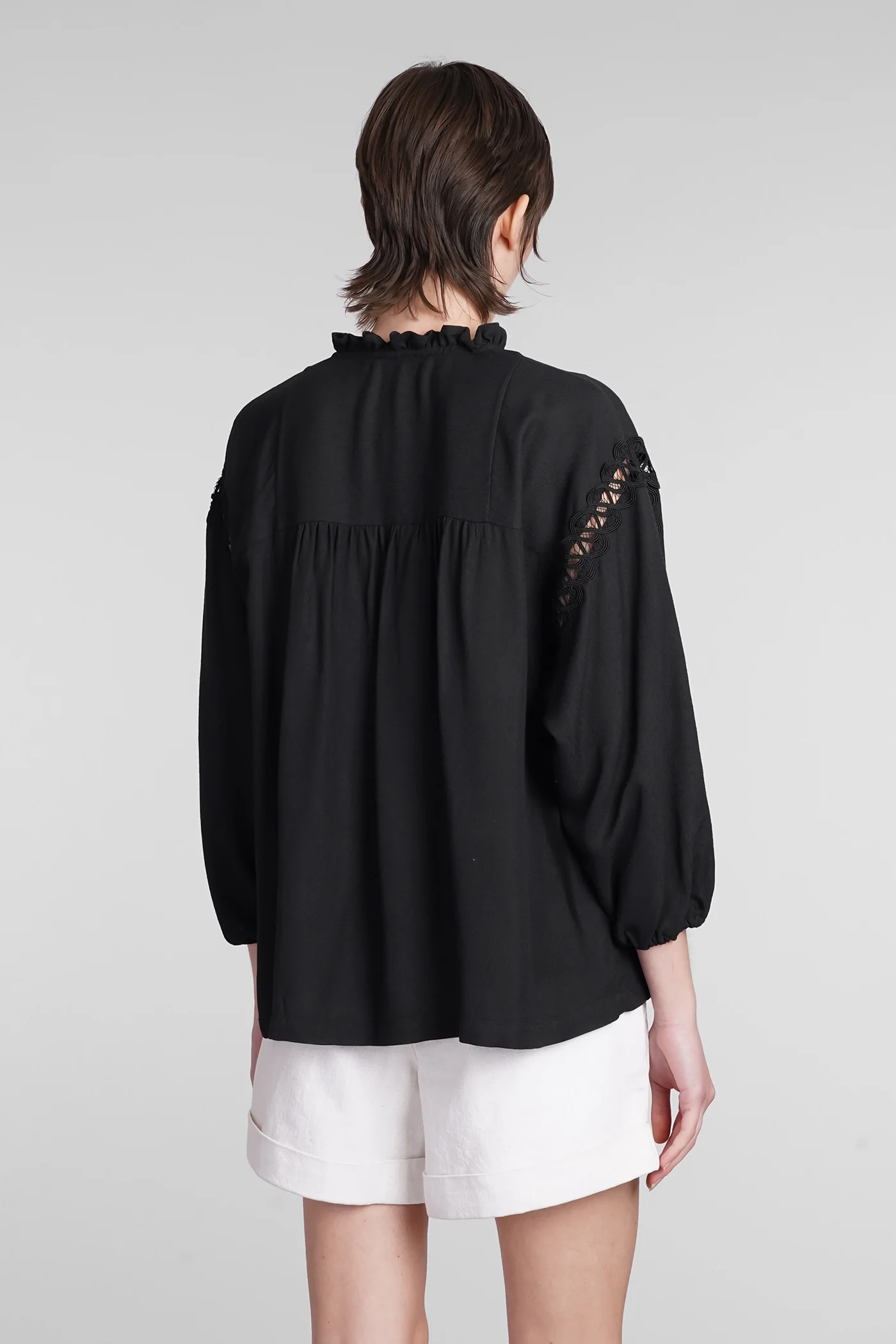 Ganitte Blouse in black polyamide - Image 3