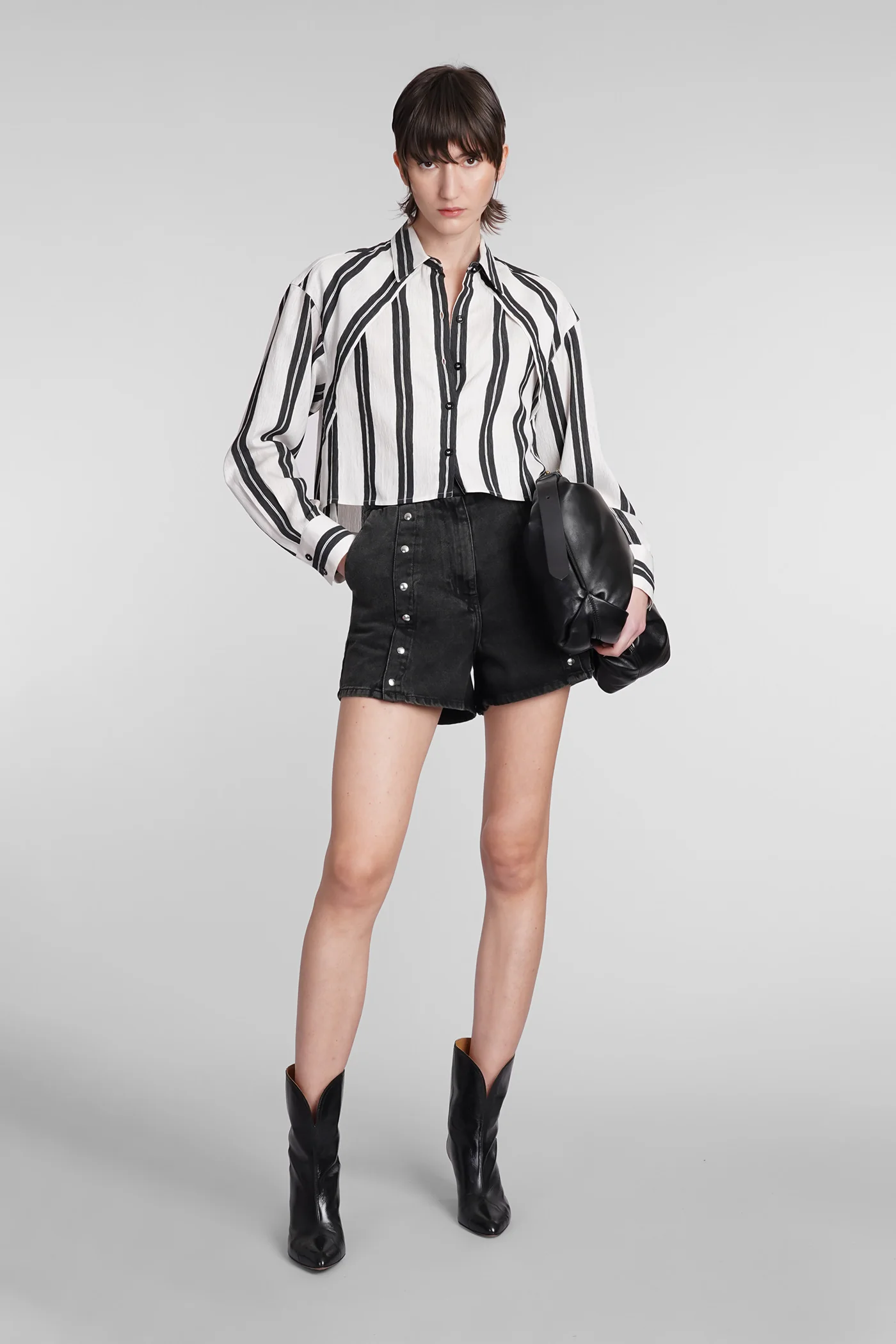 Gennya Shorts in grey cotton - Image 22