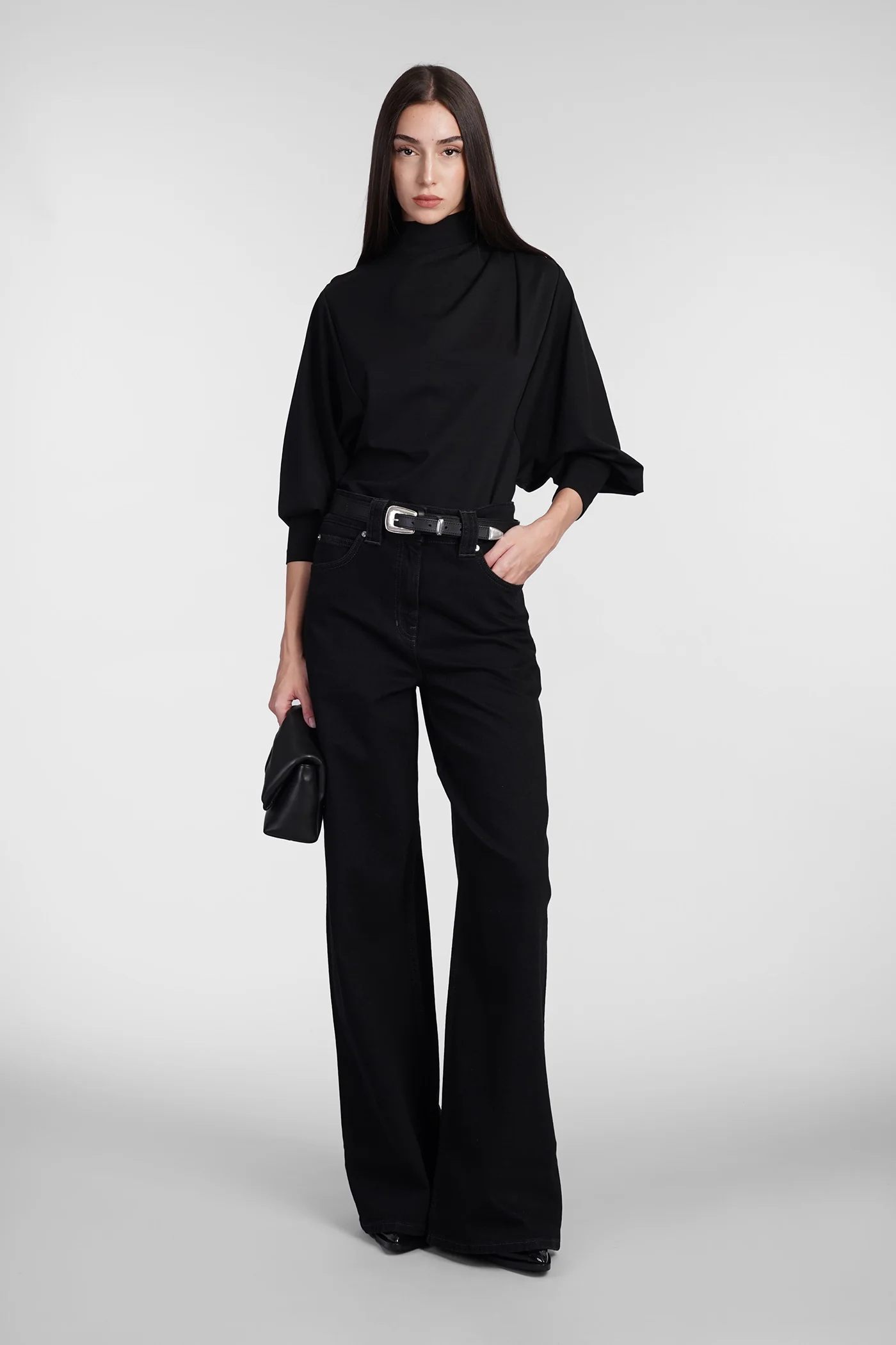 Melisso Topwear in black wool and polyester - Image 2