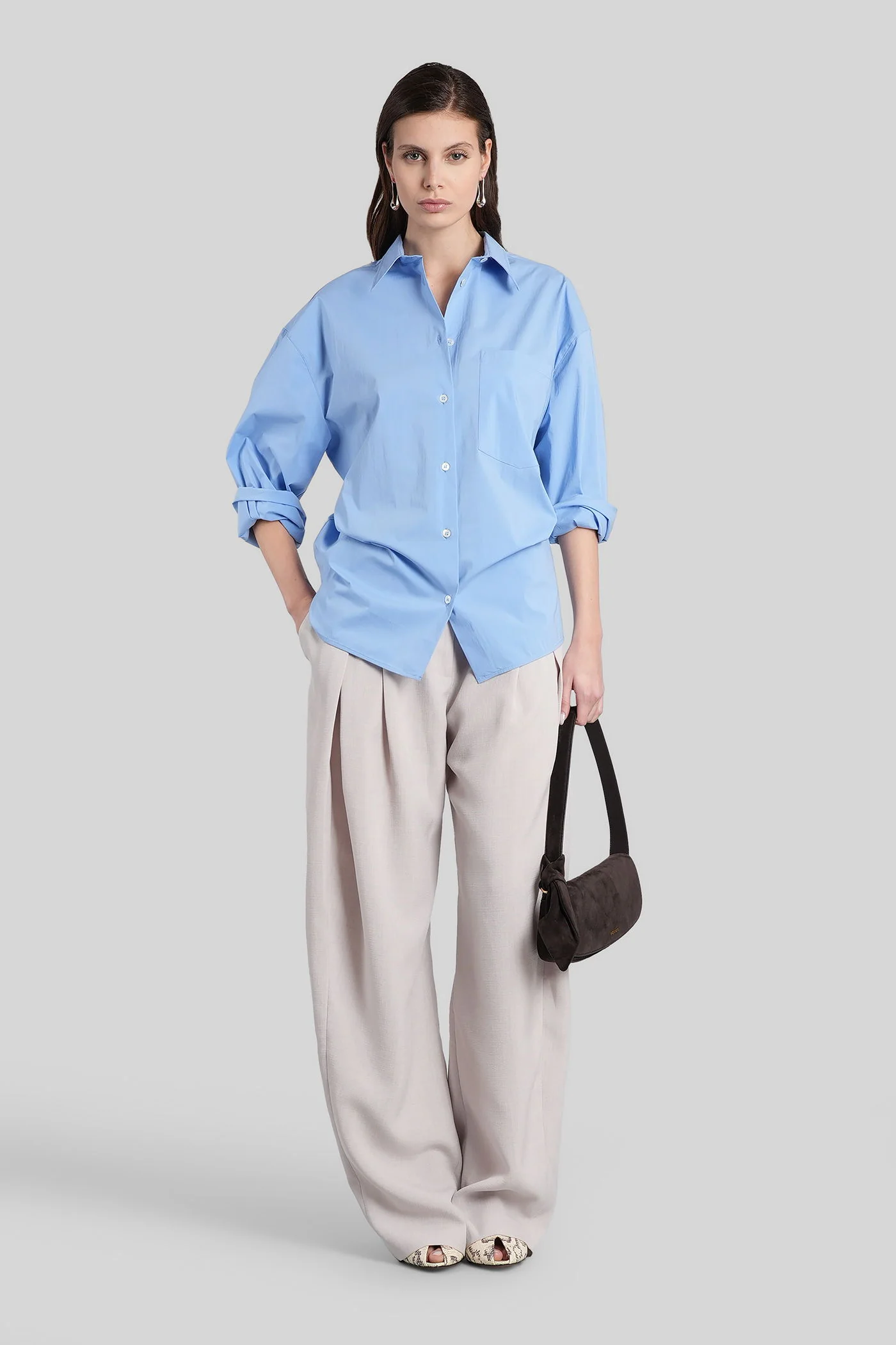 Natacha Shirt in cyan cotton - Image 2