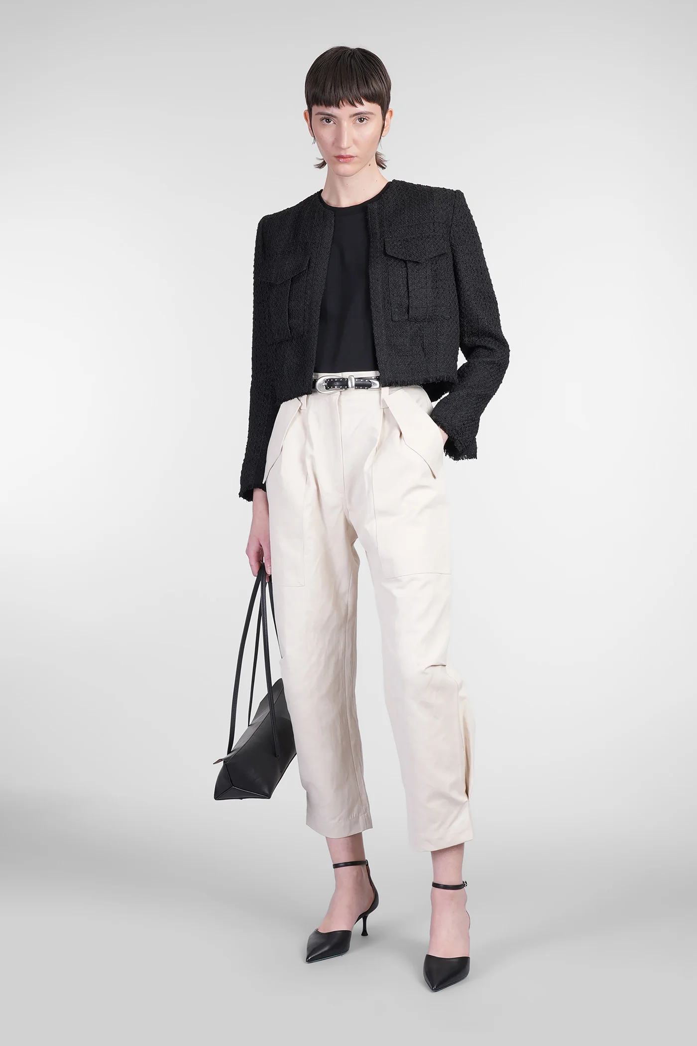 Natsa Pants in beige cotton - Image 2