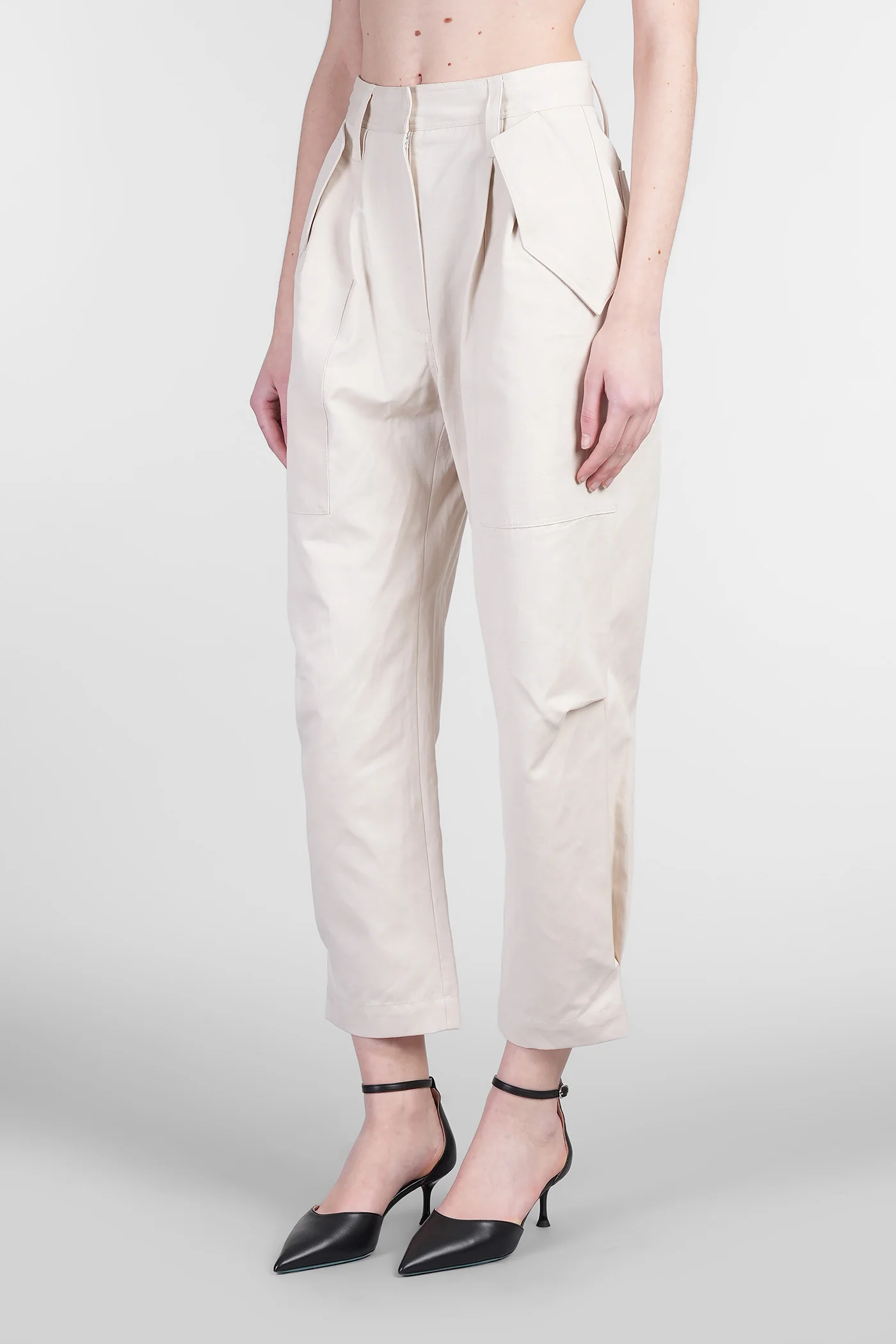 Natsa Pants in beige cotton - Image 4