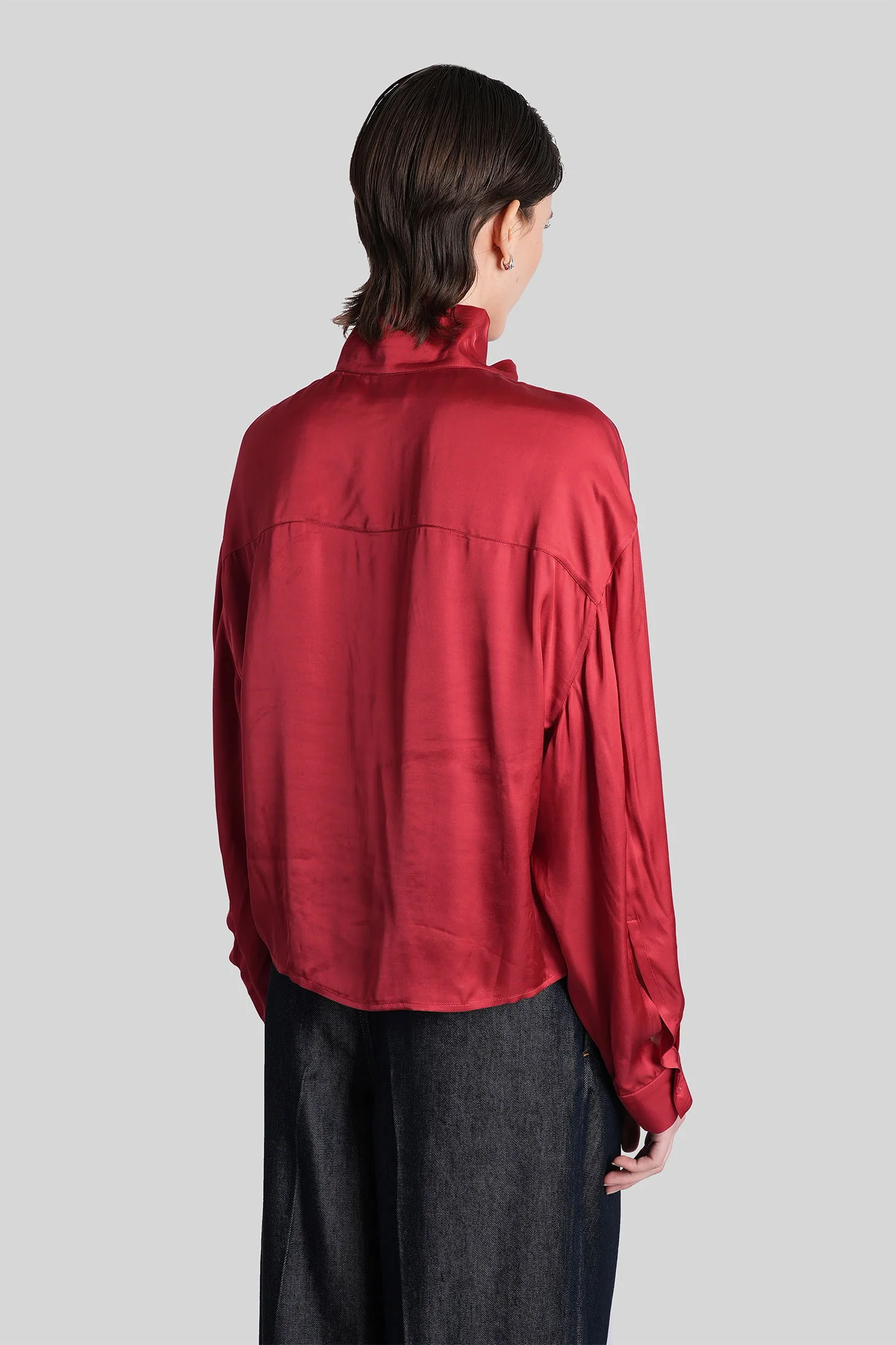 Nocciola Shirt in red viscose - Image 3