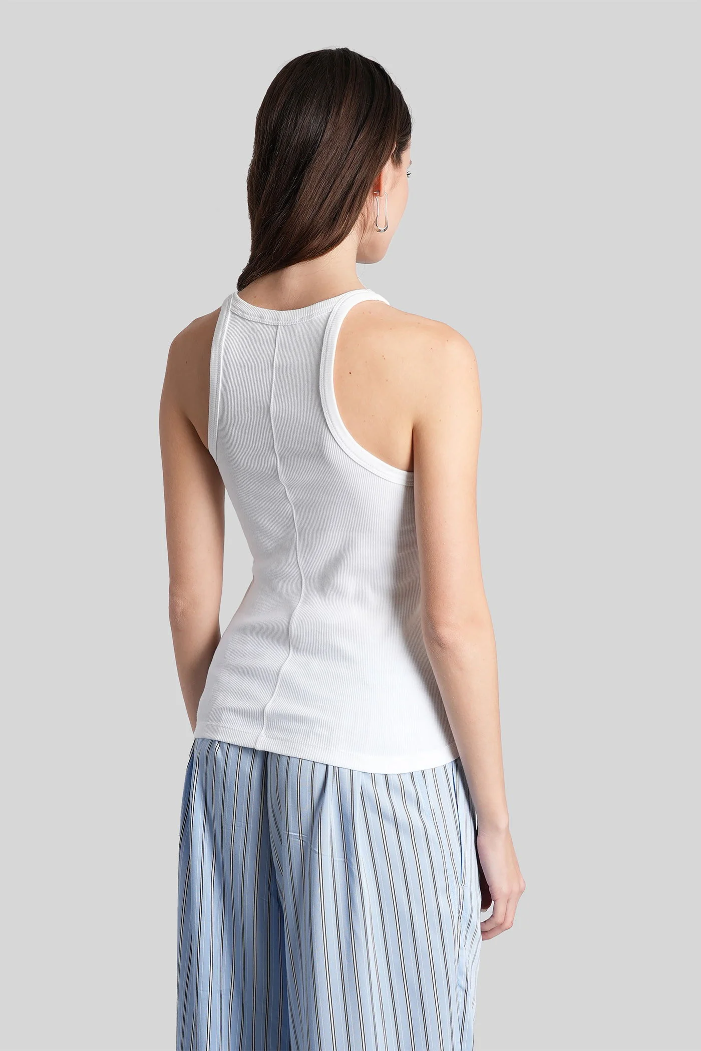 Palisso tank Top in white cotton - Image 3
