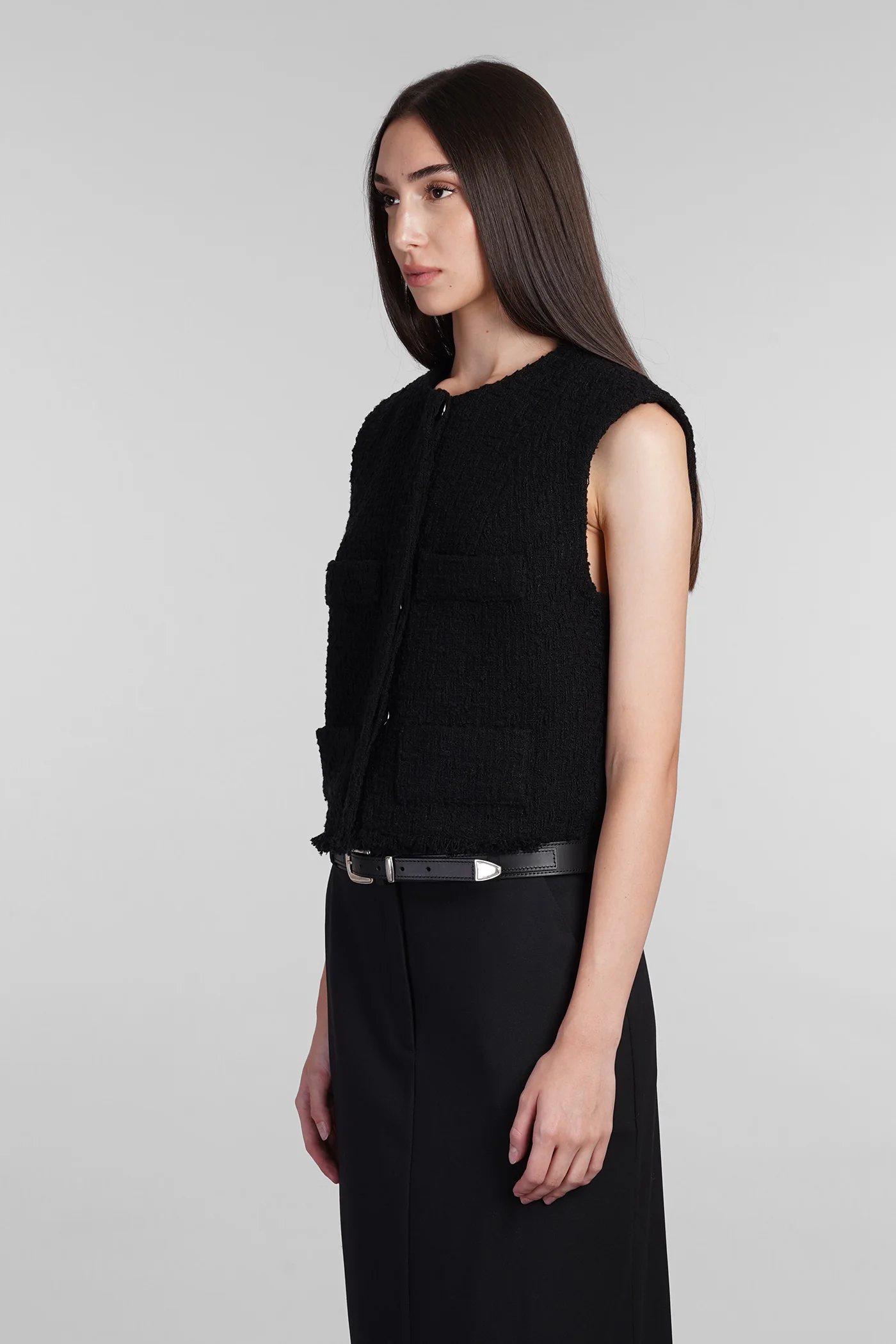 Ralphi Vest in black polyester - Image 4
