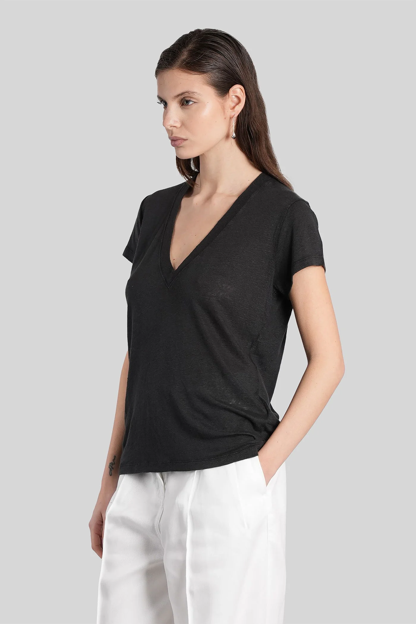 Rodeo T-Shirt in black linen - Image 4