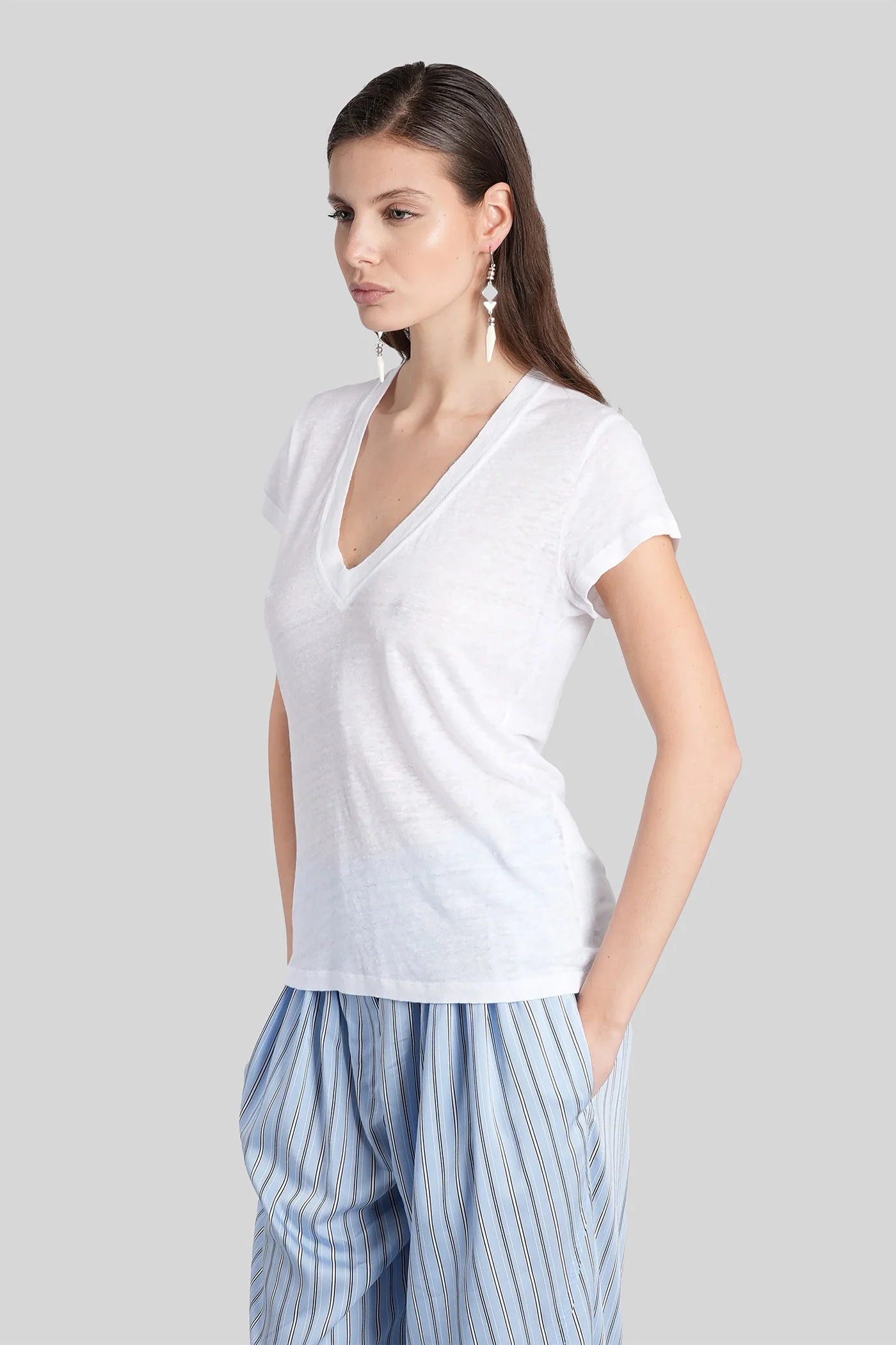Rodeo T-Shirt in white linen - Image 4