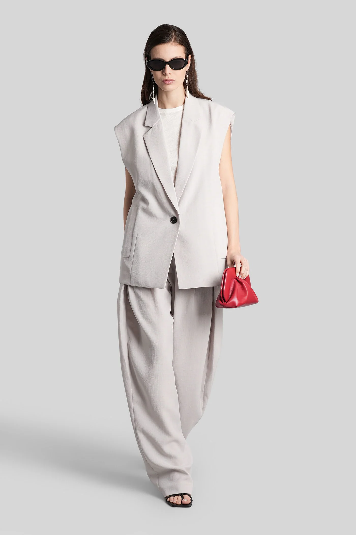 Safrina tank Top in white linen - Image 2