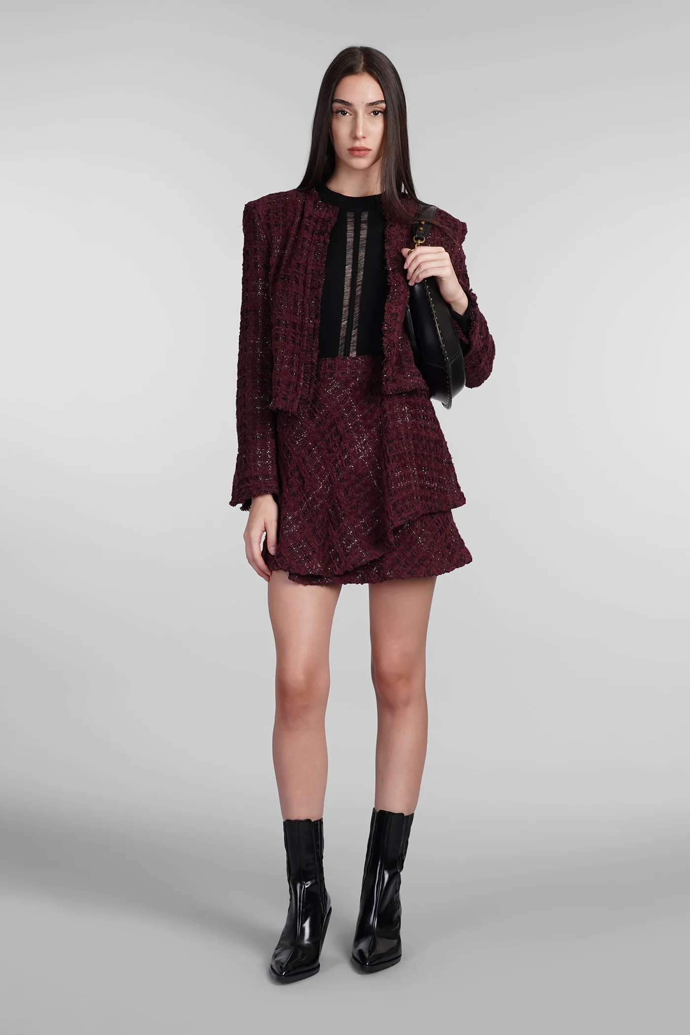 Sonesta Casual jacket in bordeaux cotton - Image 2