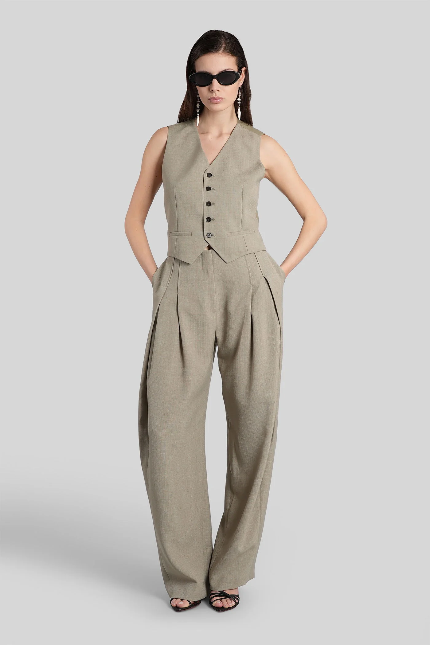 Sonnie Vest in green polyester - Image 2