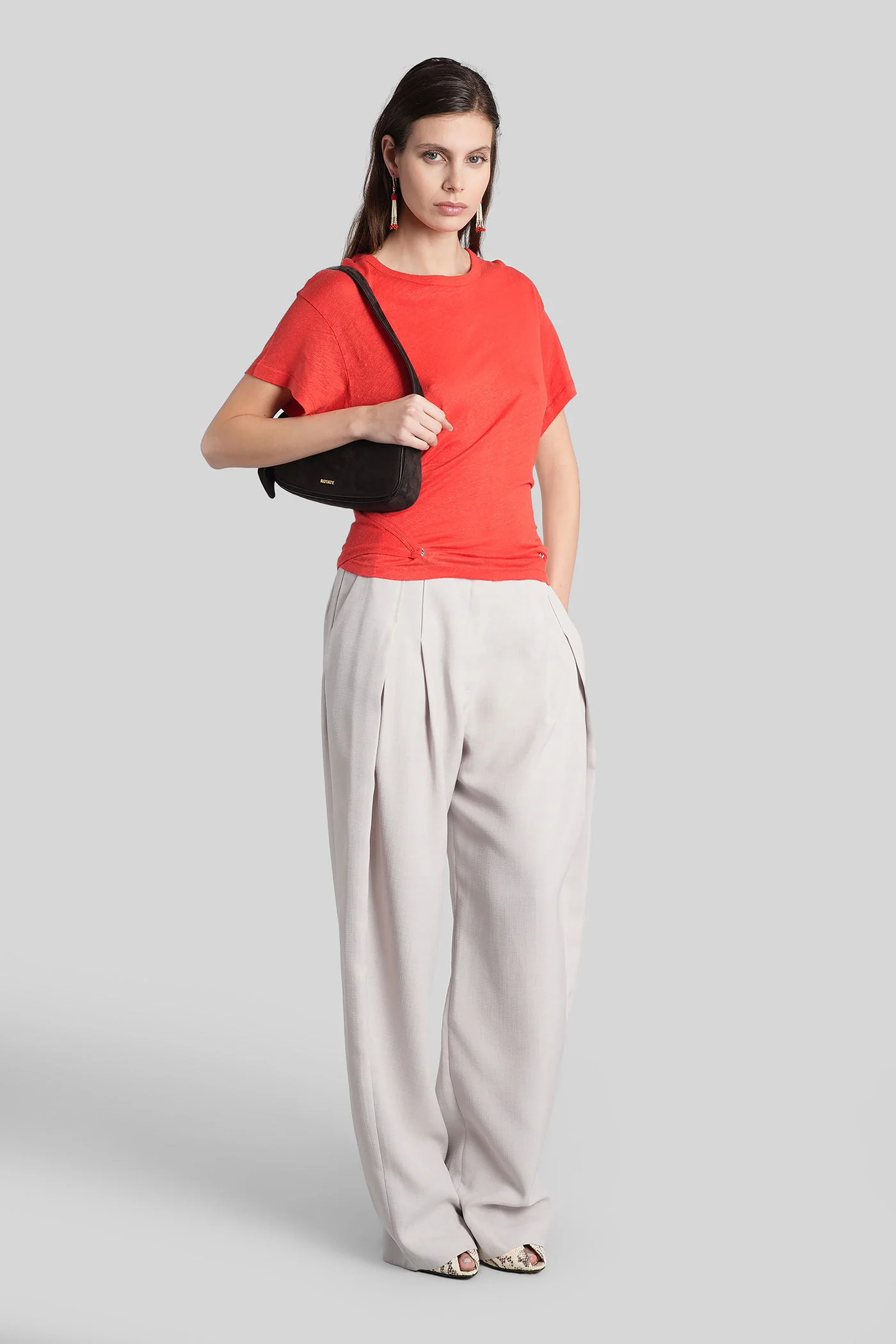 Sorenza T-Shirt in red linen - Image 2