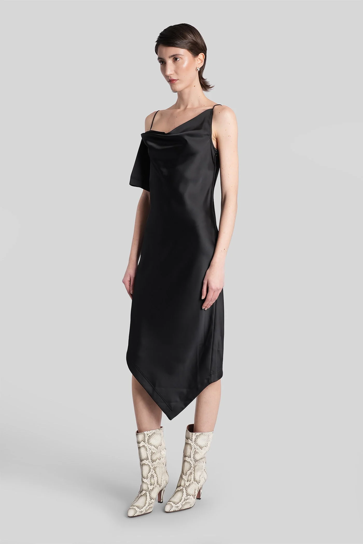 Thiana Long dress in black polyester - Image 4