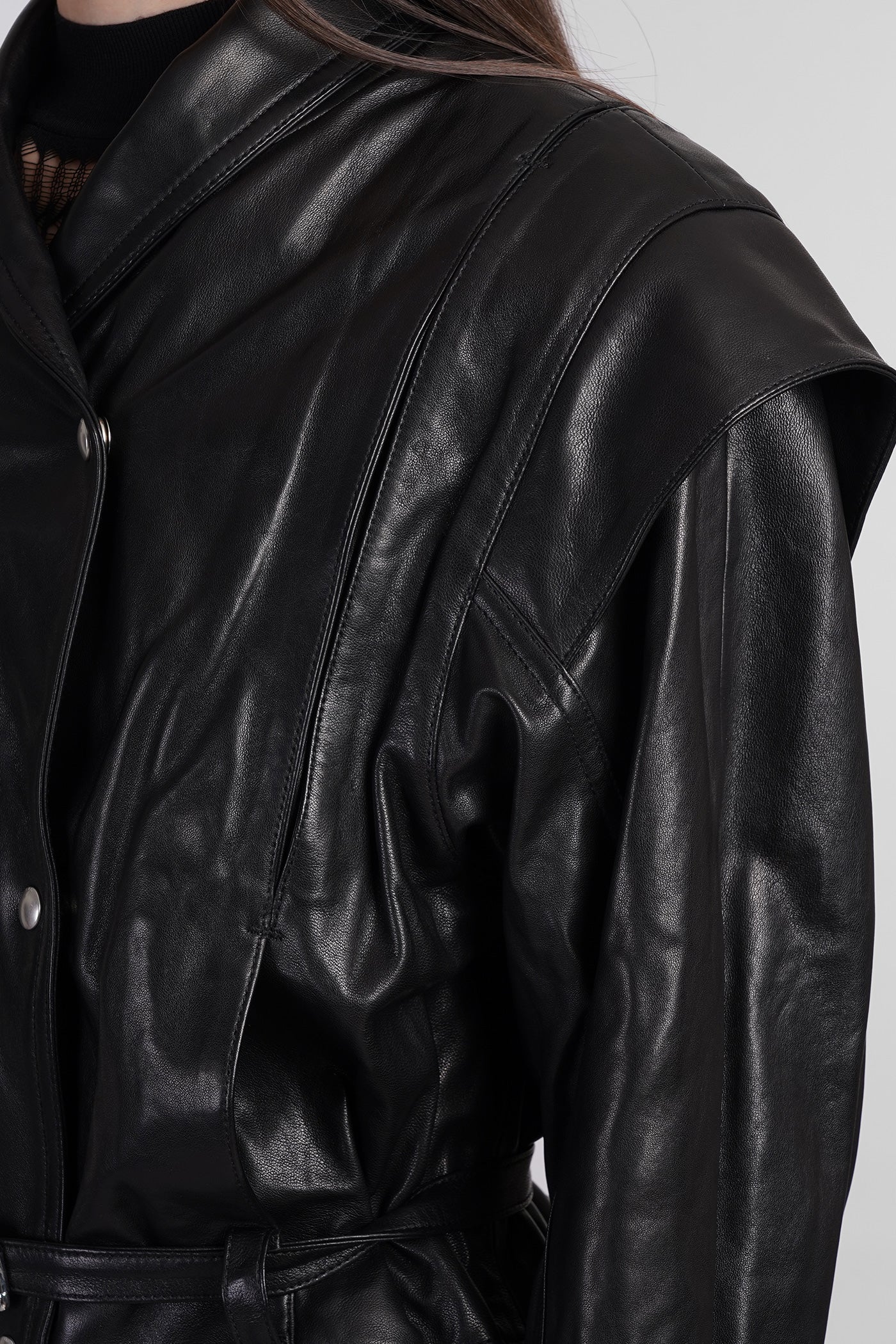 Yukito Biker jacket in black leather - Image 5