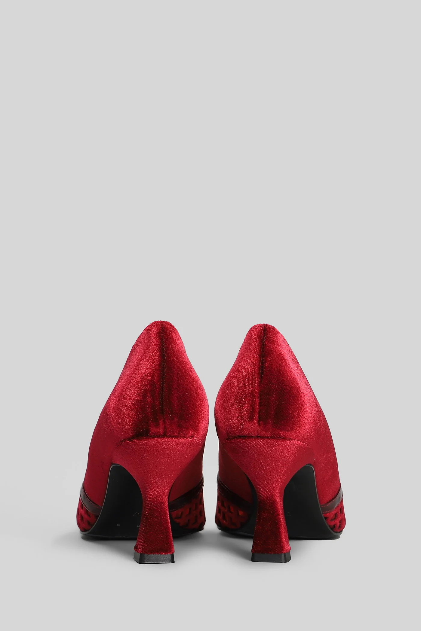 Pumps in bordeaux velvet - Image 4