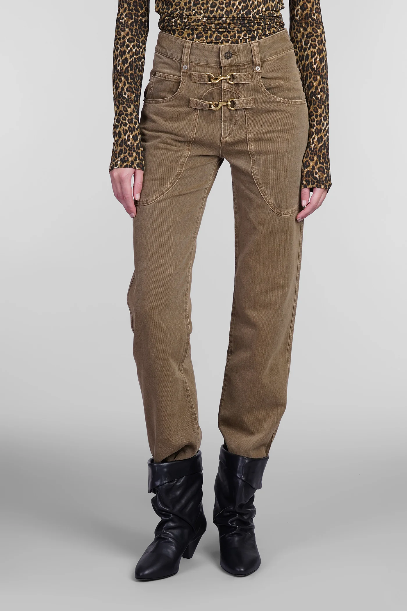 Brinley Jeans in beige cotton