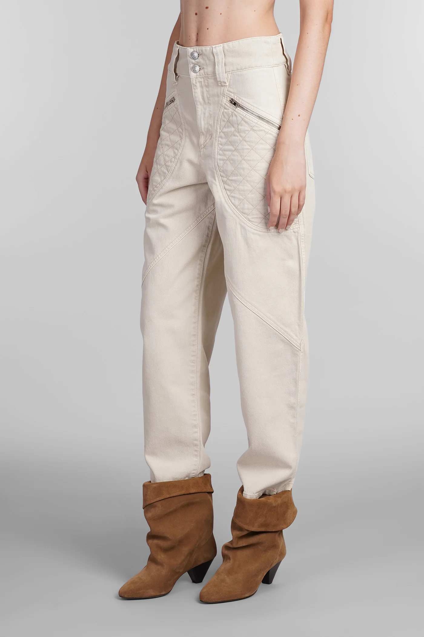 Catarina Jeans in beige cotton - Image 4