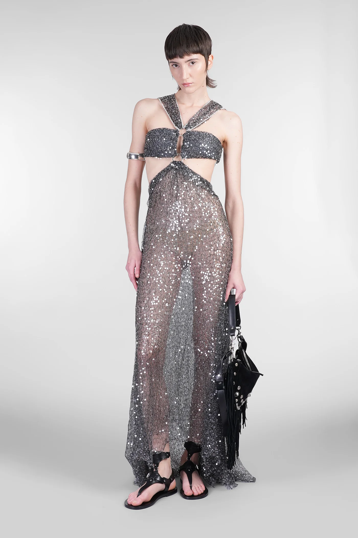 Dalie Dress woman in silver polyester - Image 5