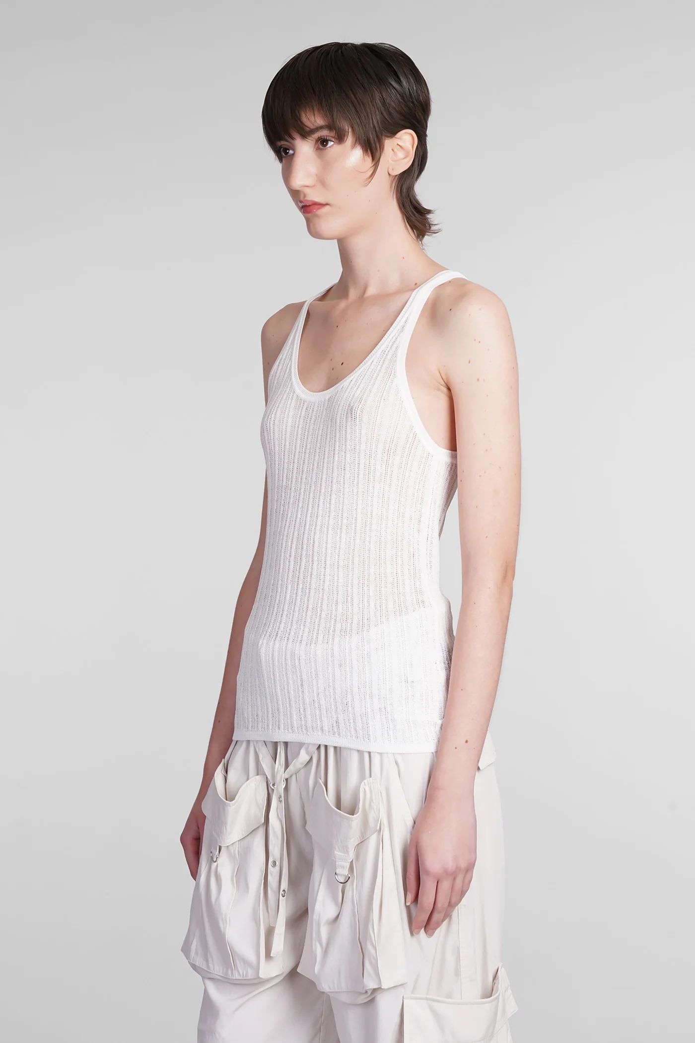 Dorsia tank Top in white viscose - Image 4