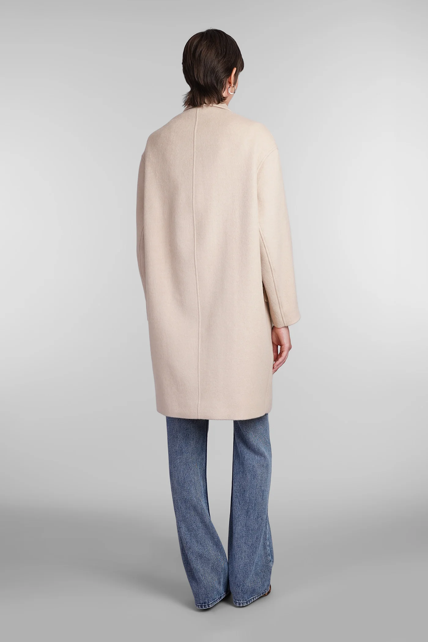 Efegozi Coat in beige wool - Image 3