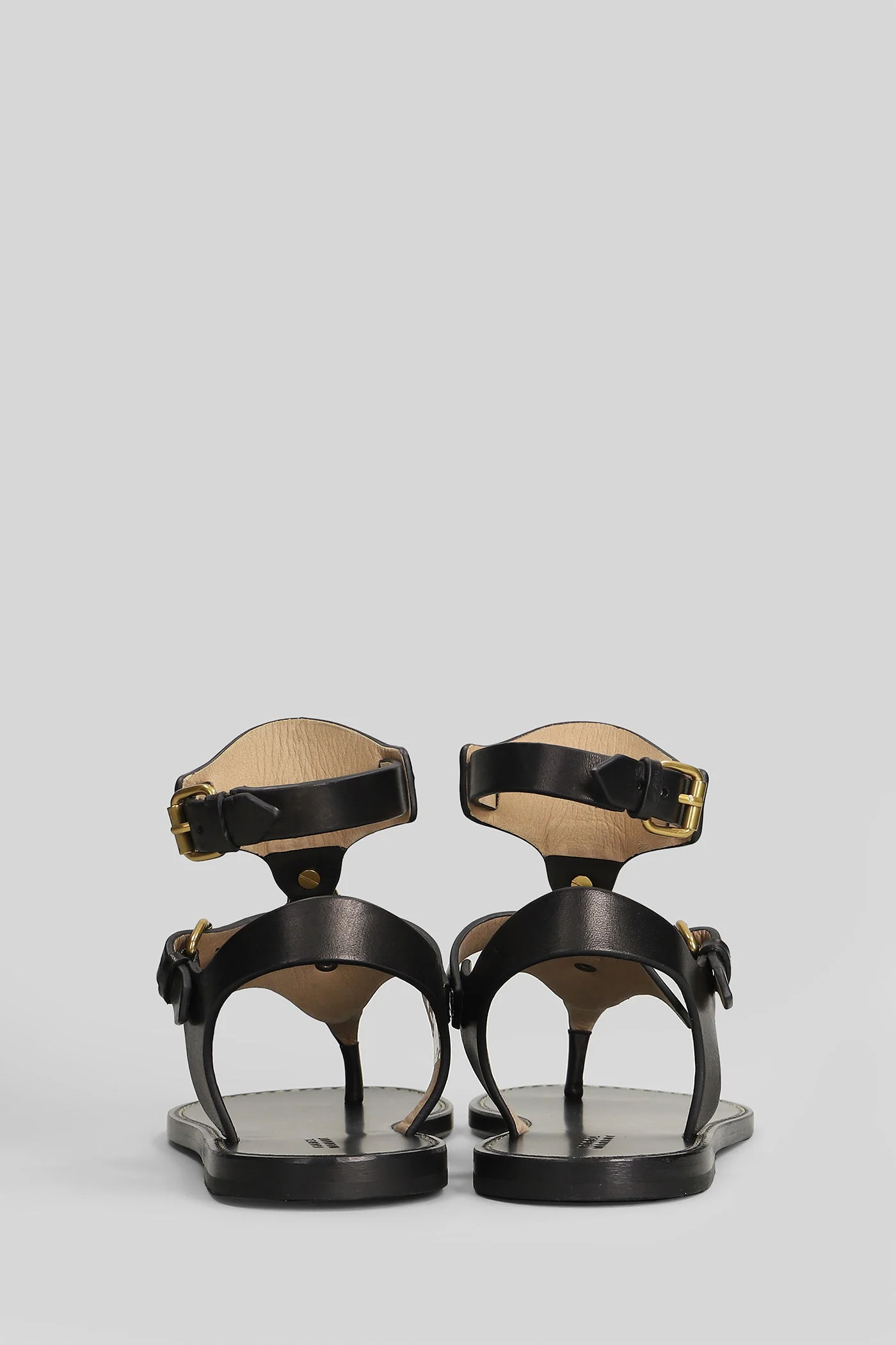 Eveena Flats in black leather - Image 4