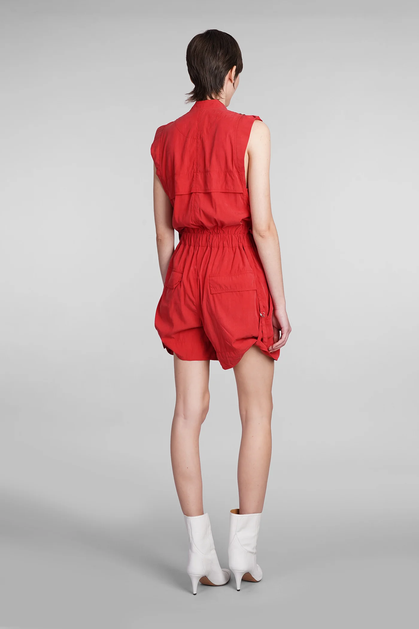 Hanelor Jumpsuit in red wool and polyester - Image 3