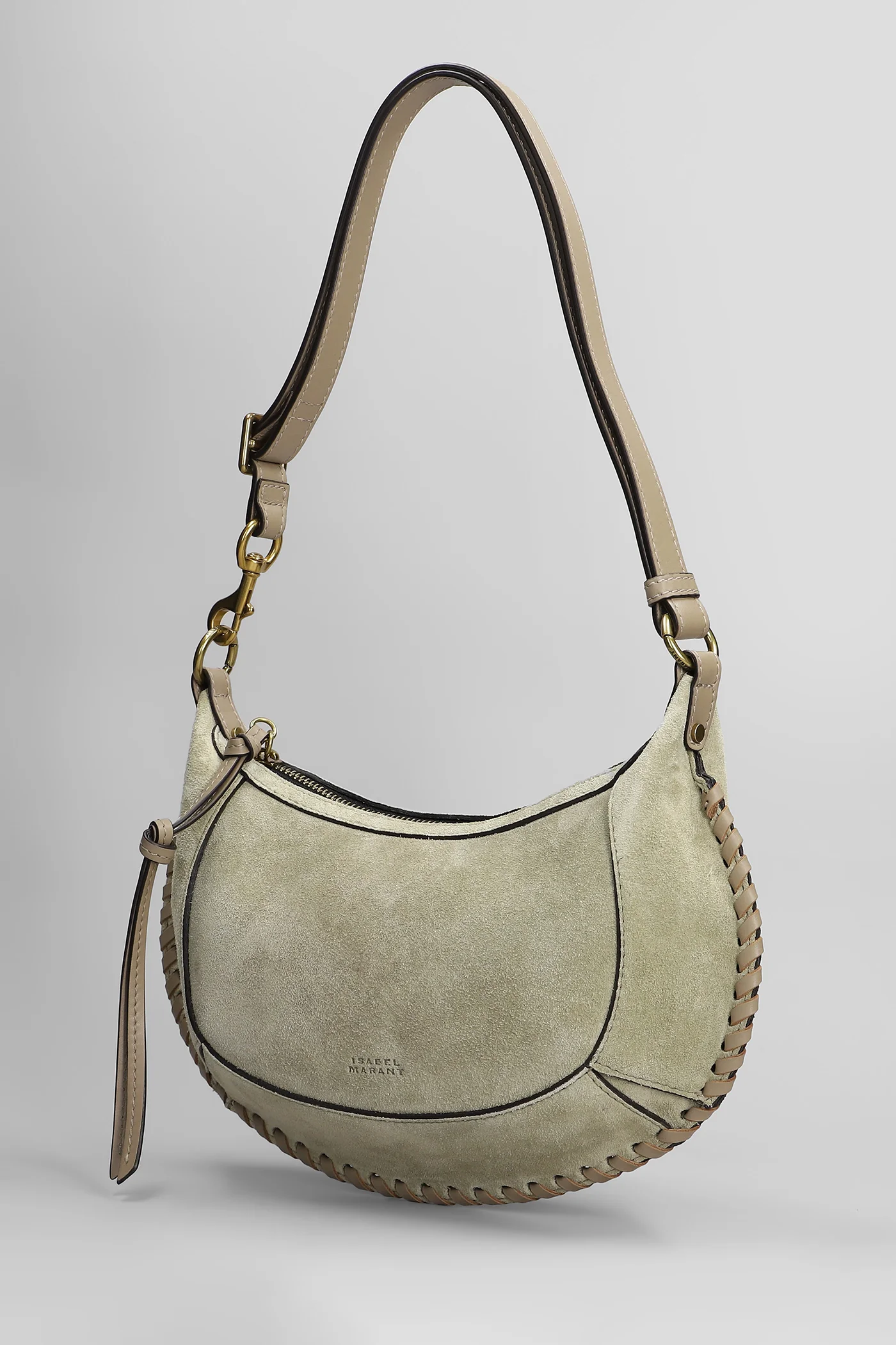 Oskan moon Shoulder bag in beige suede and leather - Image 2