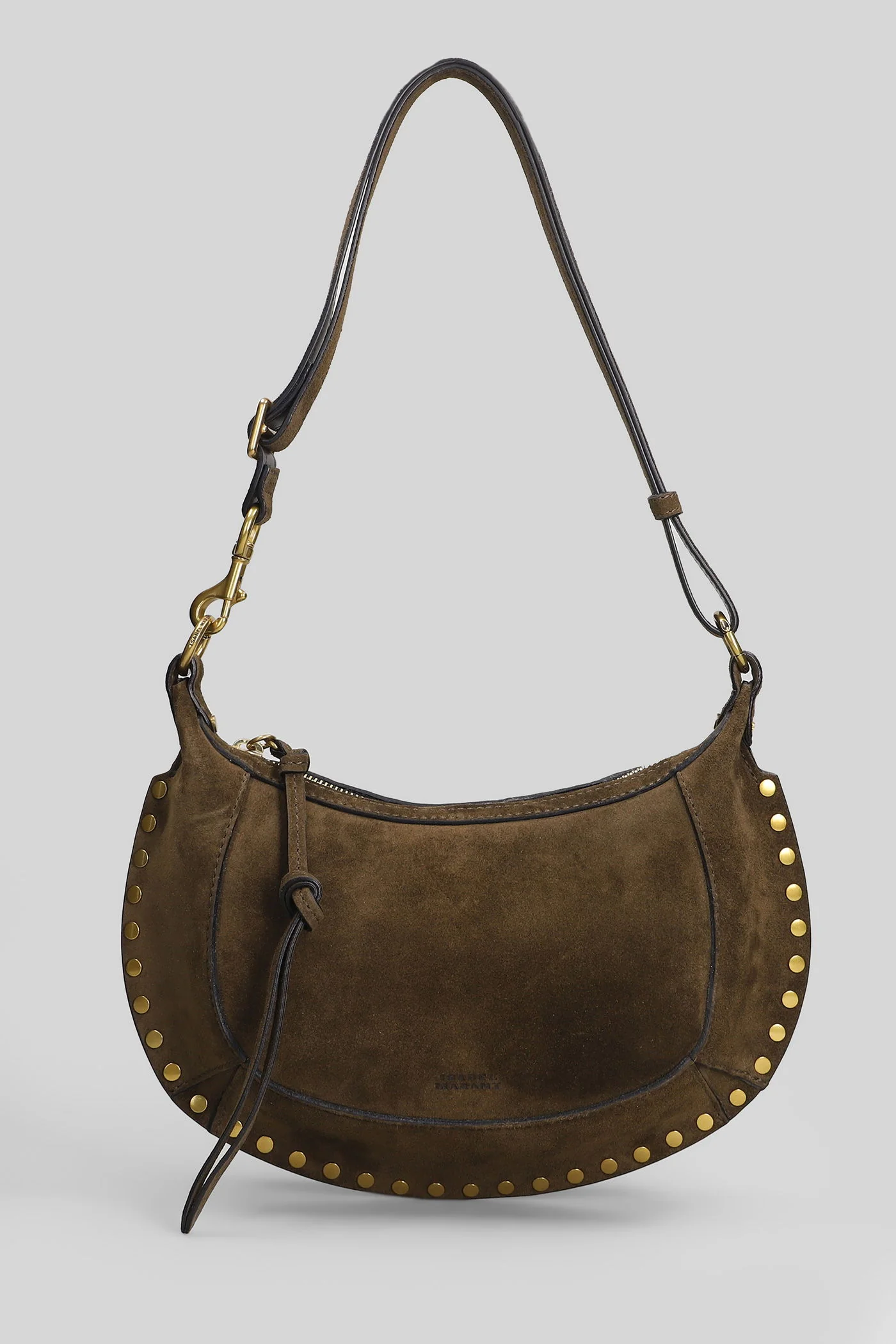 Oskan moon Shoulder bag in khaki suede
