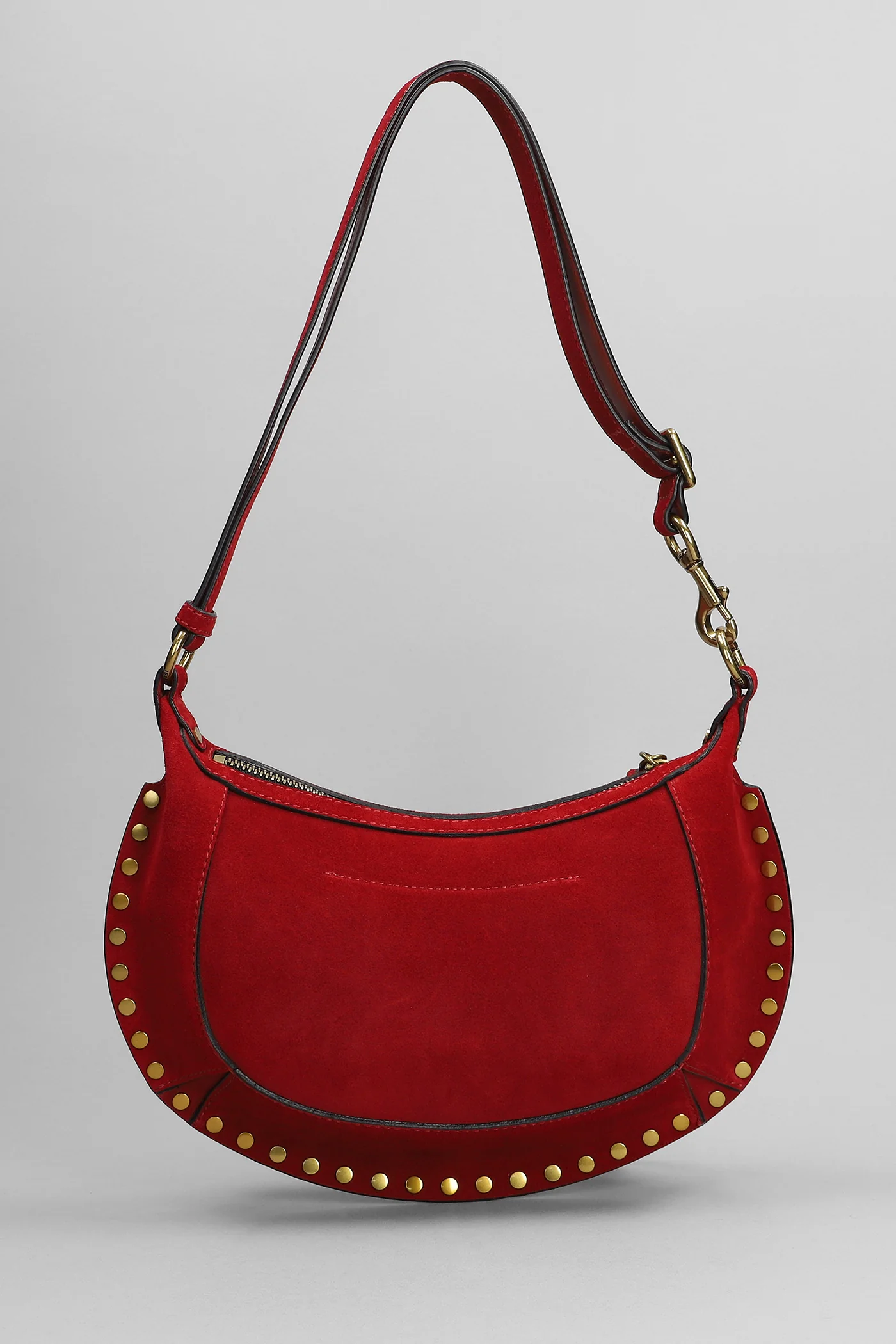 Oskan moon Shoulder bag in red suede - Image 3