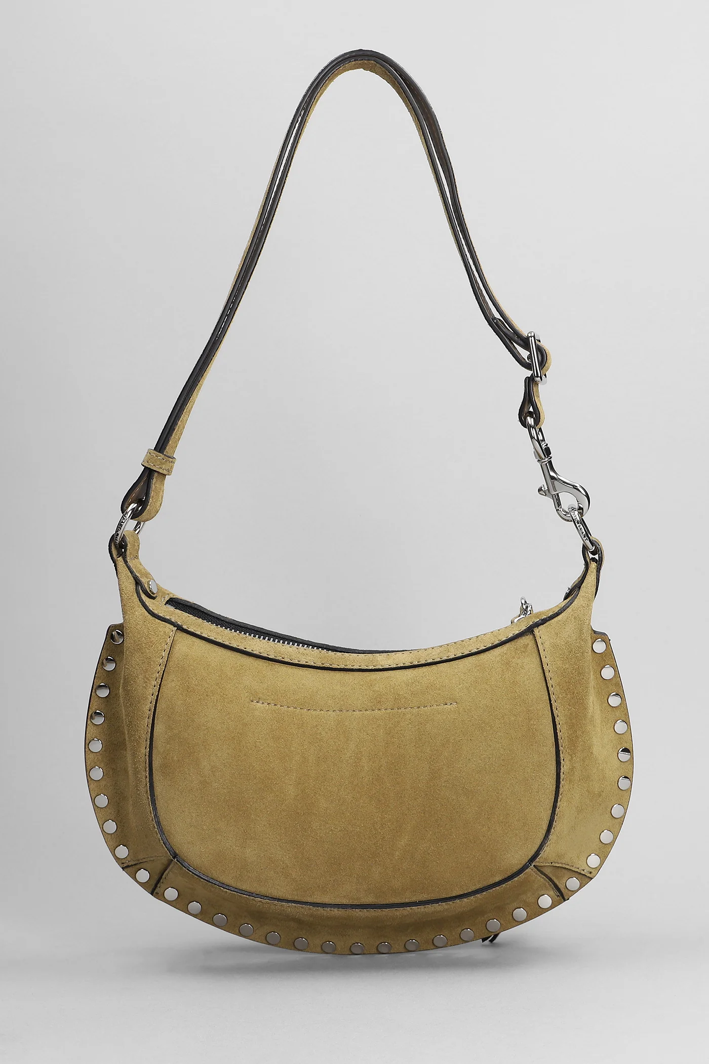 Oskan moon Shoulder bag in taupe suede - Image 3
