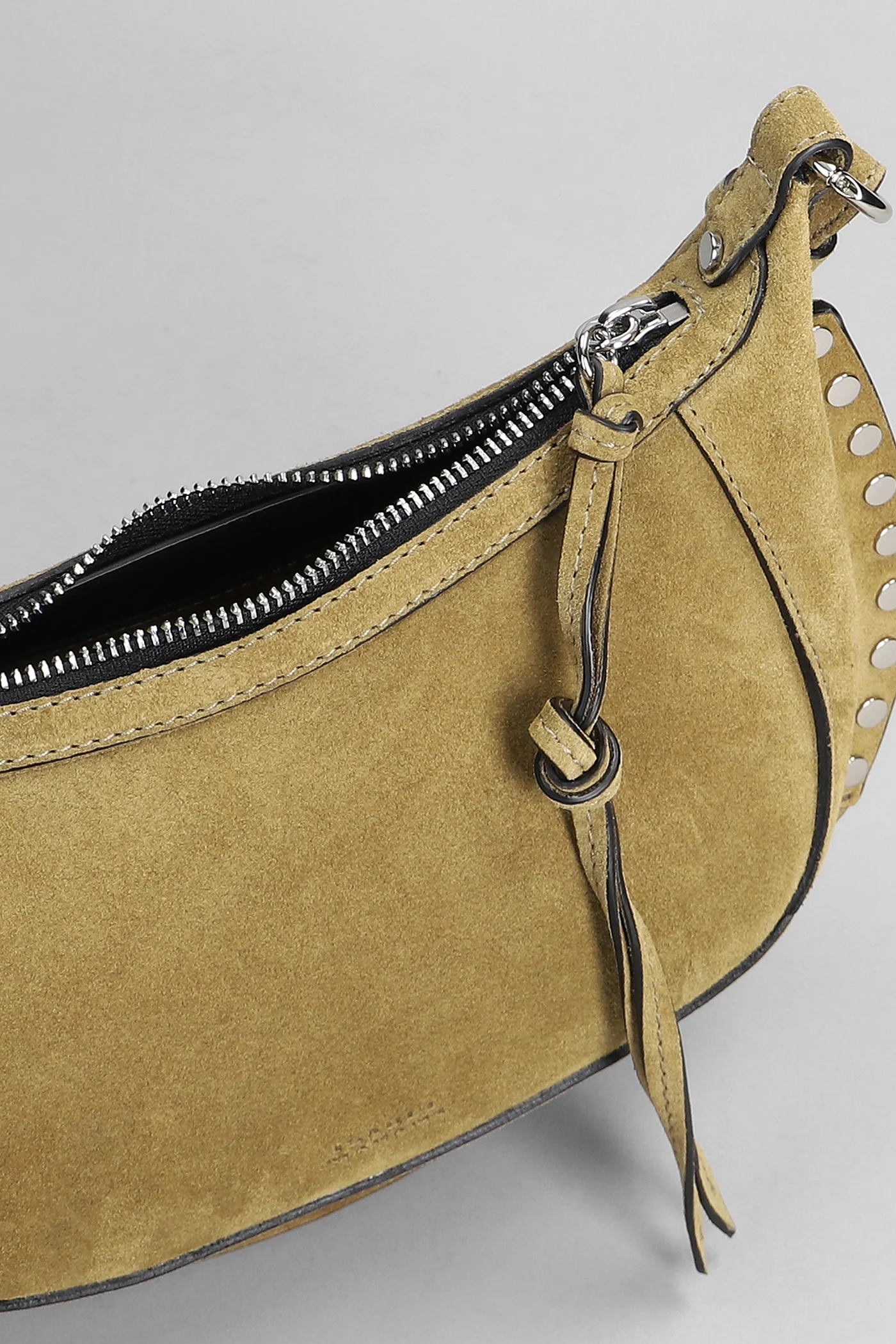 Oskan moon Shoulder bag in taupe suede - Image 4