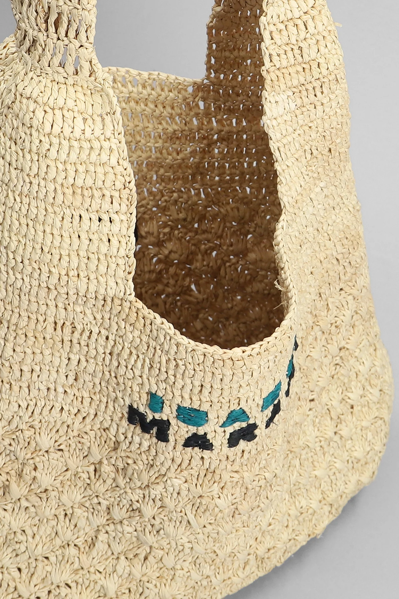 Praia small Shoulder bag in beige raffia - Image 4