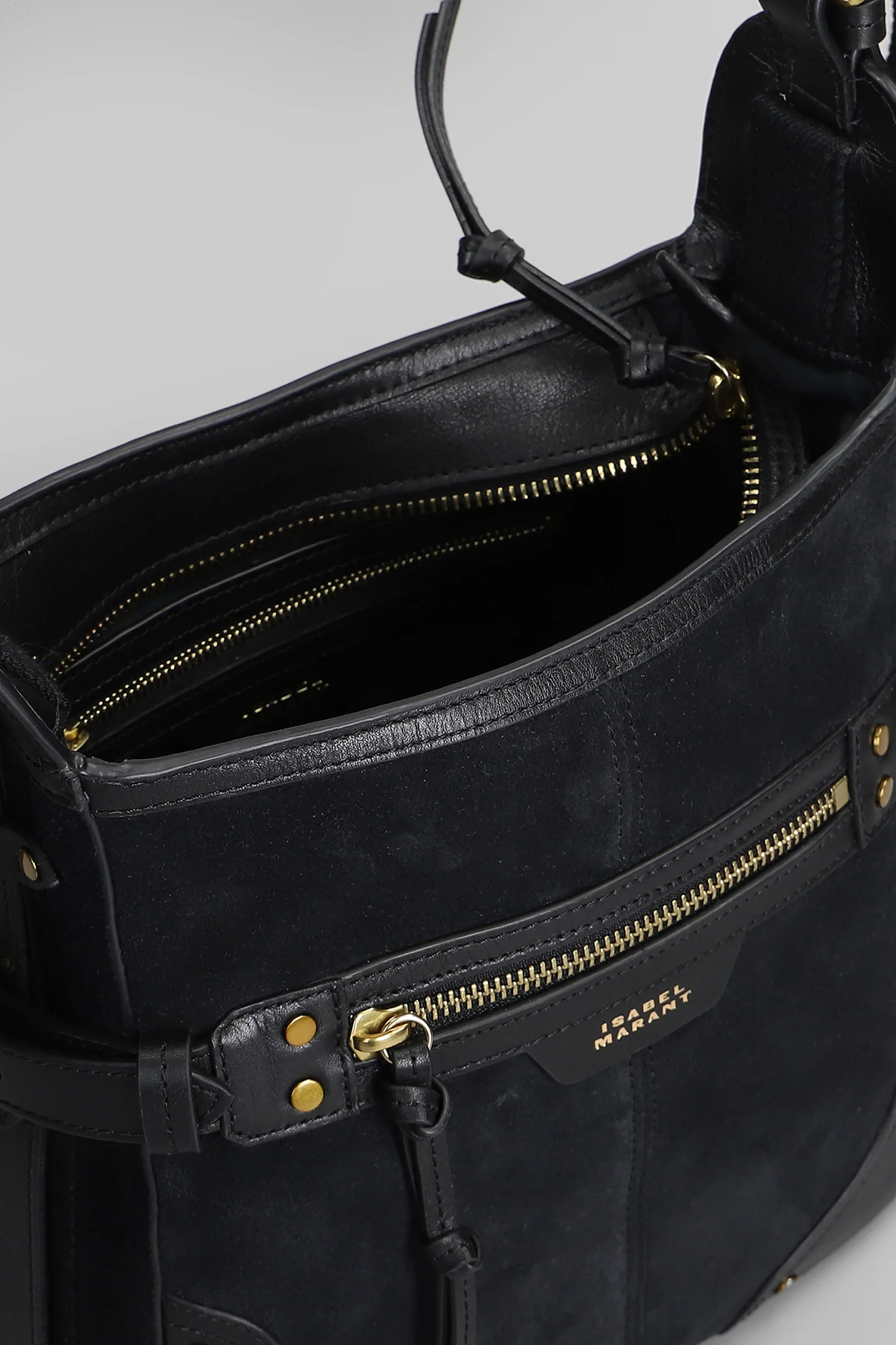 Sierra hobo s Shoulder bag in black suede and leather - Image 4