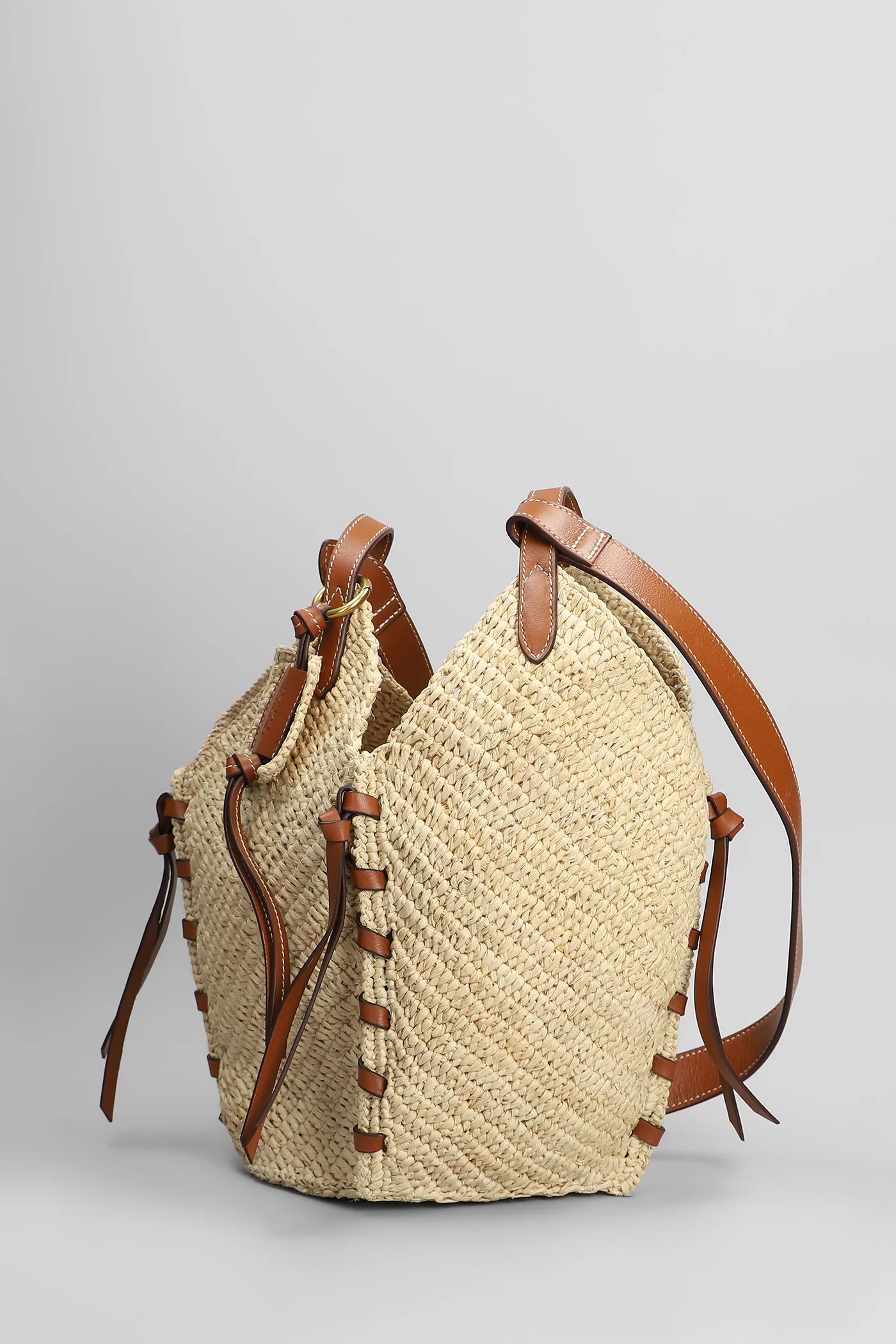 Tampa mini Shoulder bag in beige raffia - Image 2