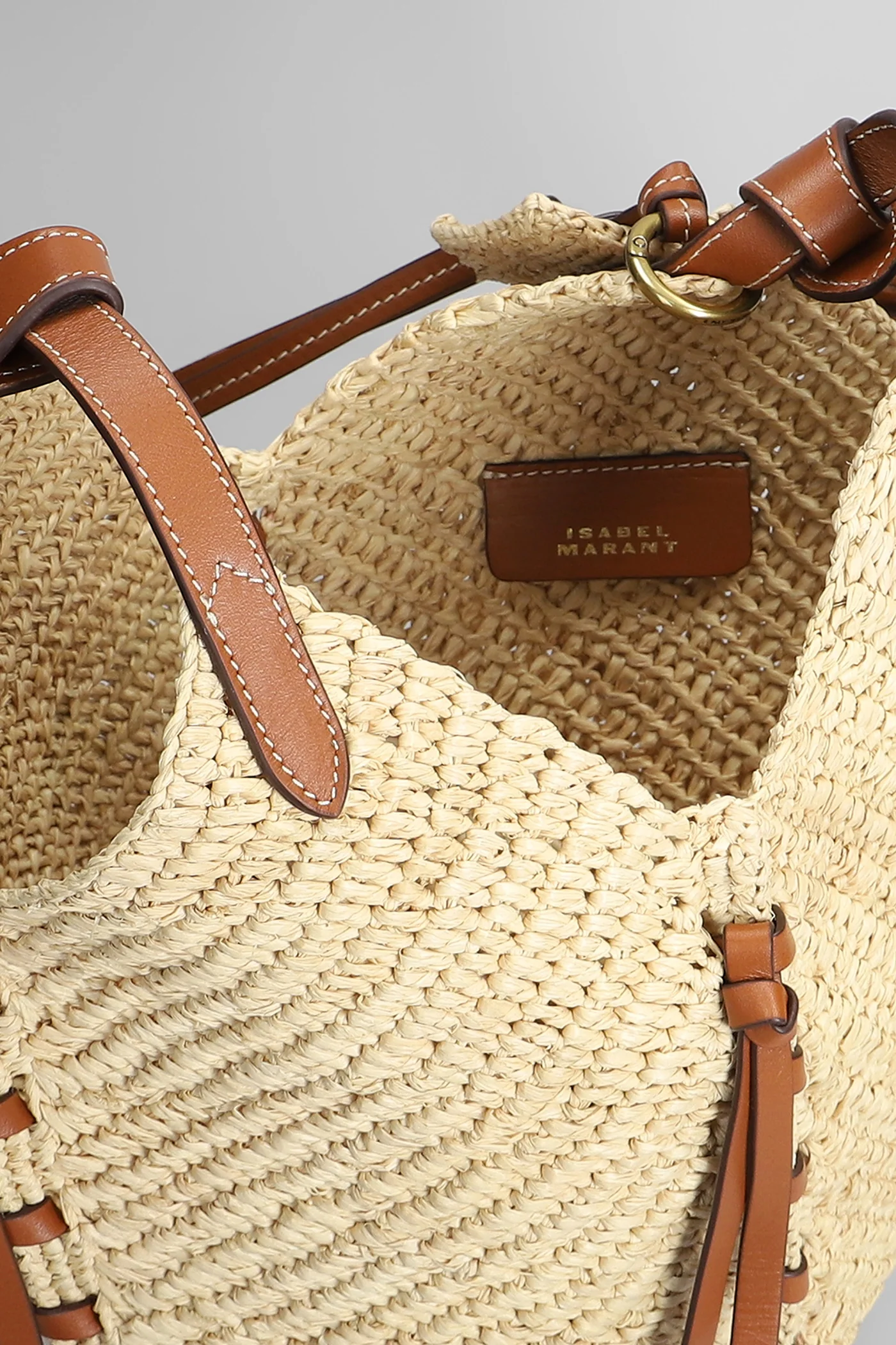 Tampa mini Shoulder bag in beige raffia - Image 4