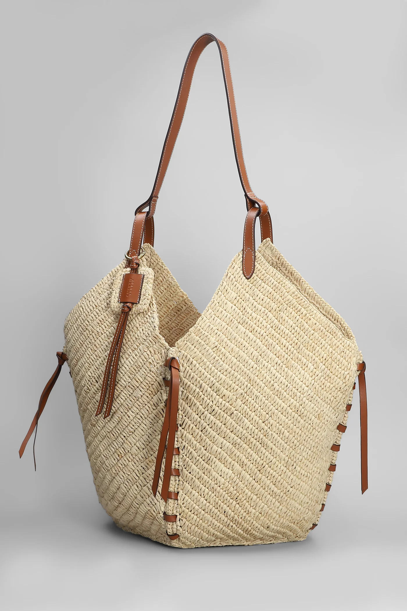 Tampa small Shoulder bag in beige raffia - Image 2
